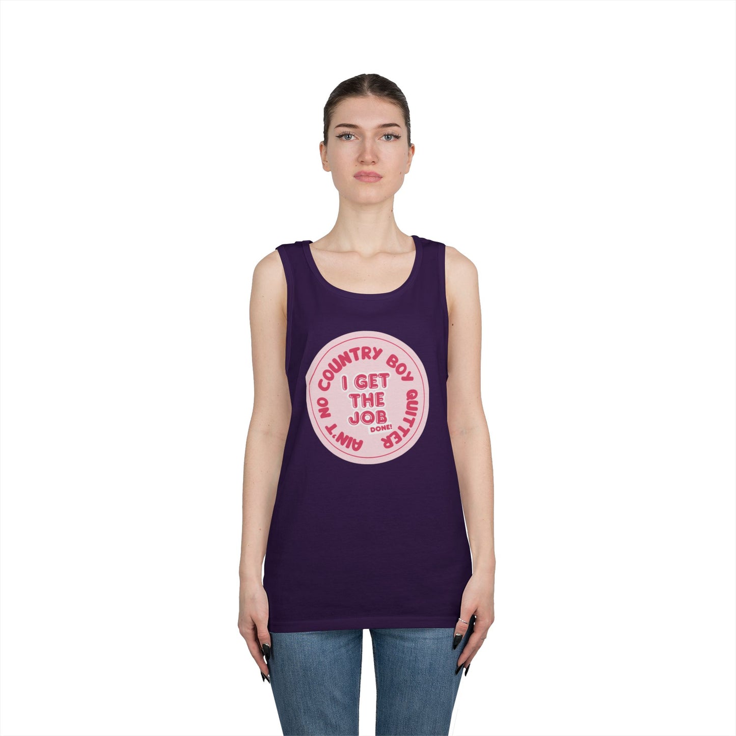 Ain’t No Country Boy Quitter Unisex Heavy Cotton Tank Top | Casual Summer Wear, Fun Gifts, Country Spirit, Outdoor Activities, Festival Apparel