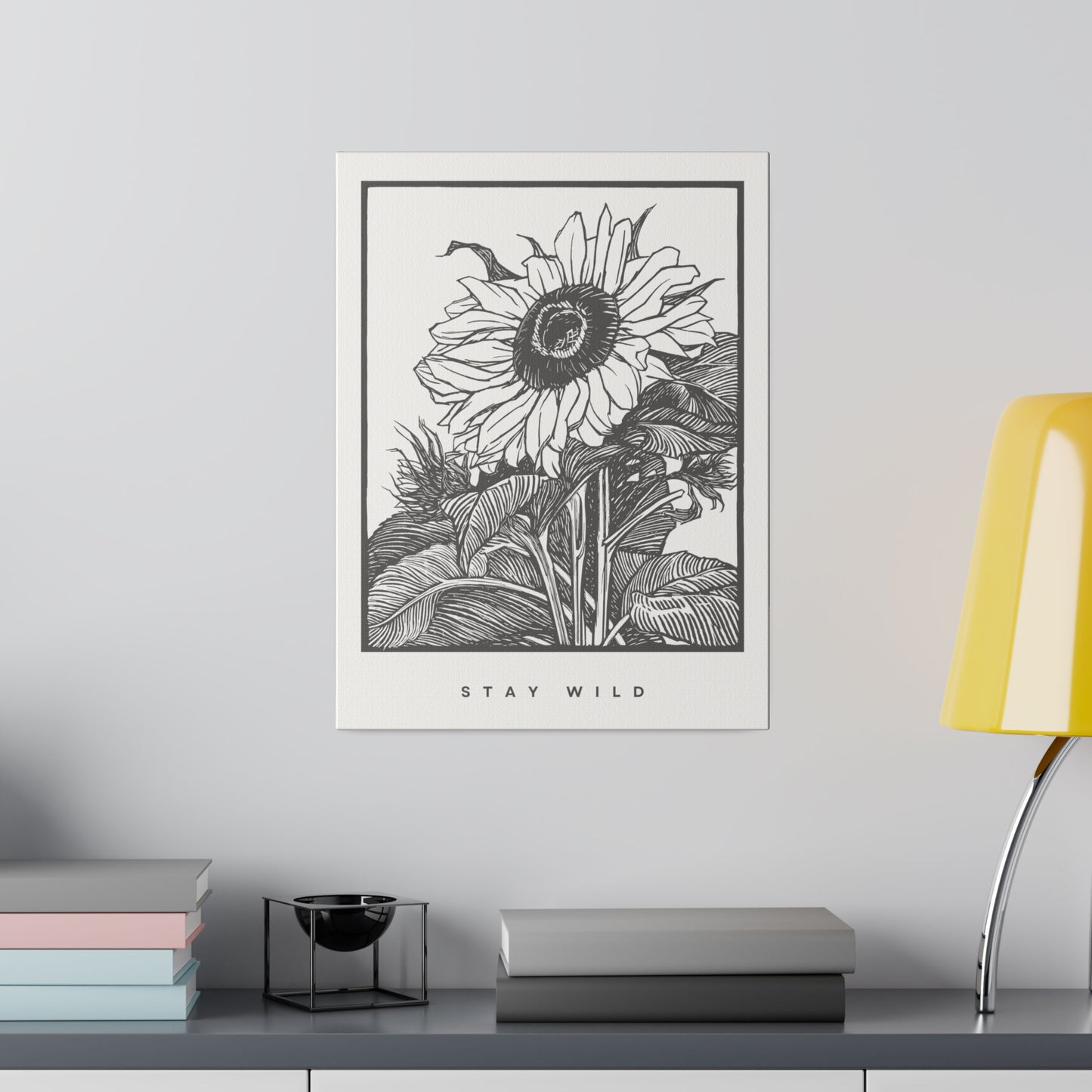 Sunflower STAY WILD Matte Canvas, Stretched, 0.75"