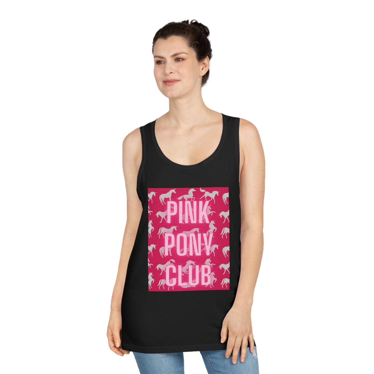 Pink Pony Club Unisex Softstyle™ Tank Top - Trendy Summer Wear for Horse Lovers