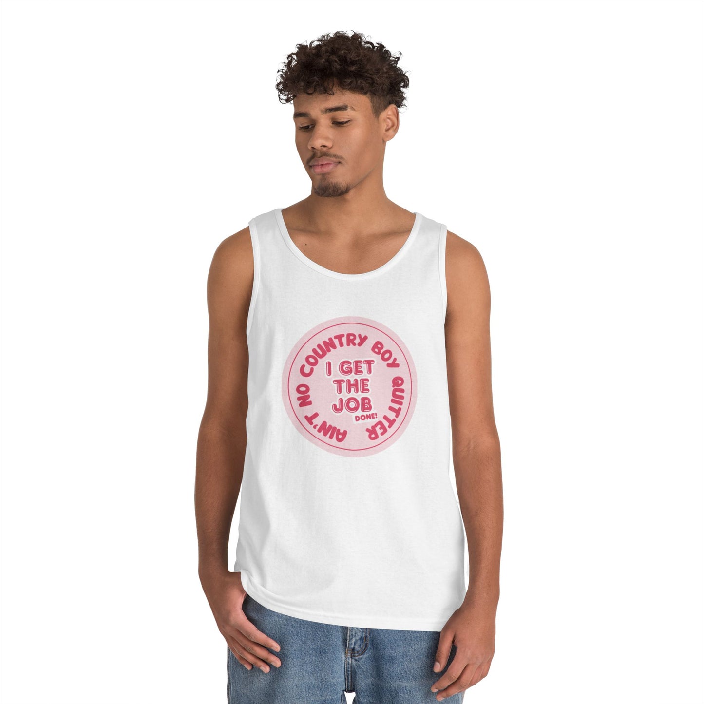 Ain’t No Country Boy Quitter Unisex Heavy Cotton Tank Top | Casual Summer Wear, Fun Gifts, Country Spirit, Outdoor Activities, Festival Apparel