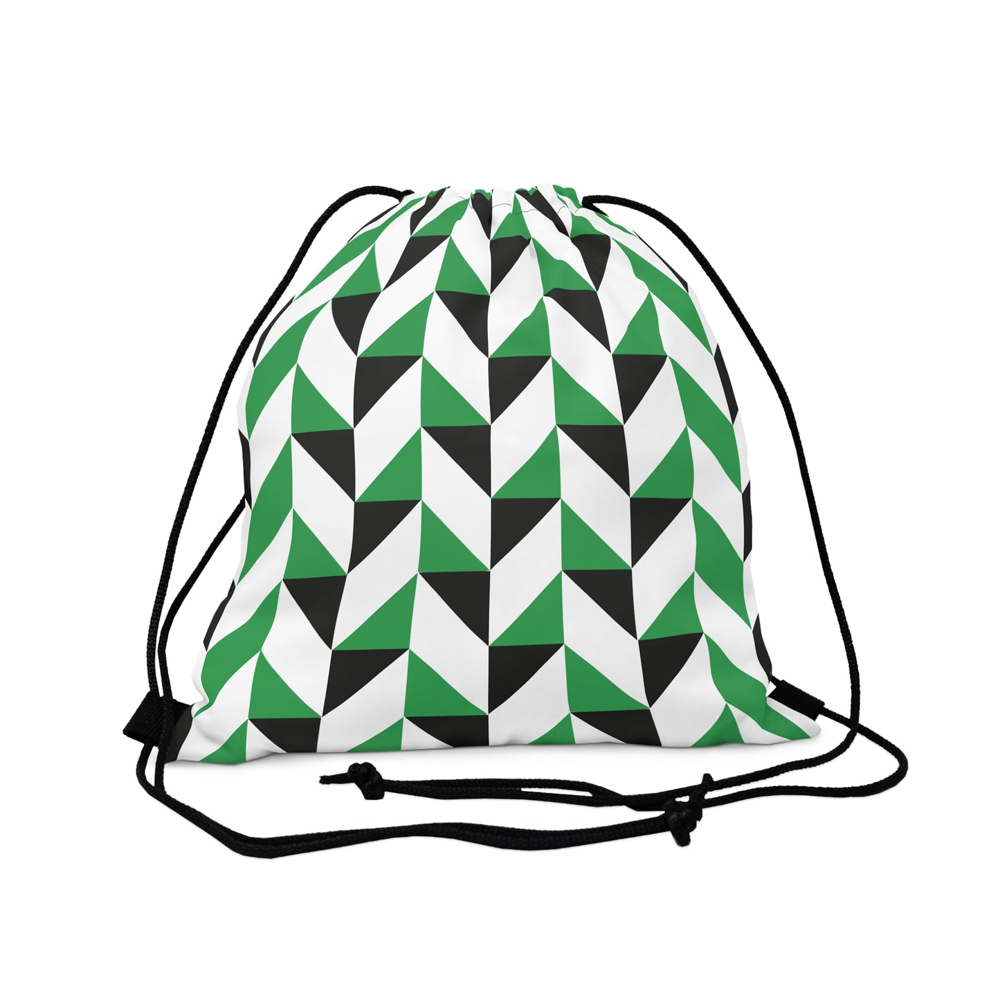 Green & Black Outdoor Drawstring Bag