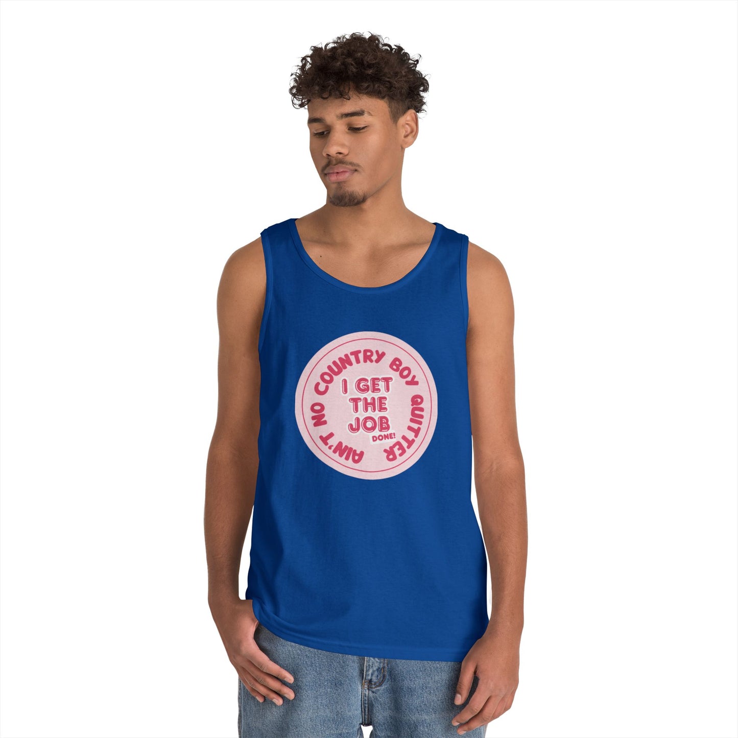 Ain’t No Country Boy Quitter Unisex Heavy Cotton Tank Top | Casual Summer Wear, Fun Gifts, Country Spirit, Outdoor Activities, Festival Apparel
