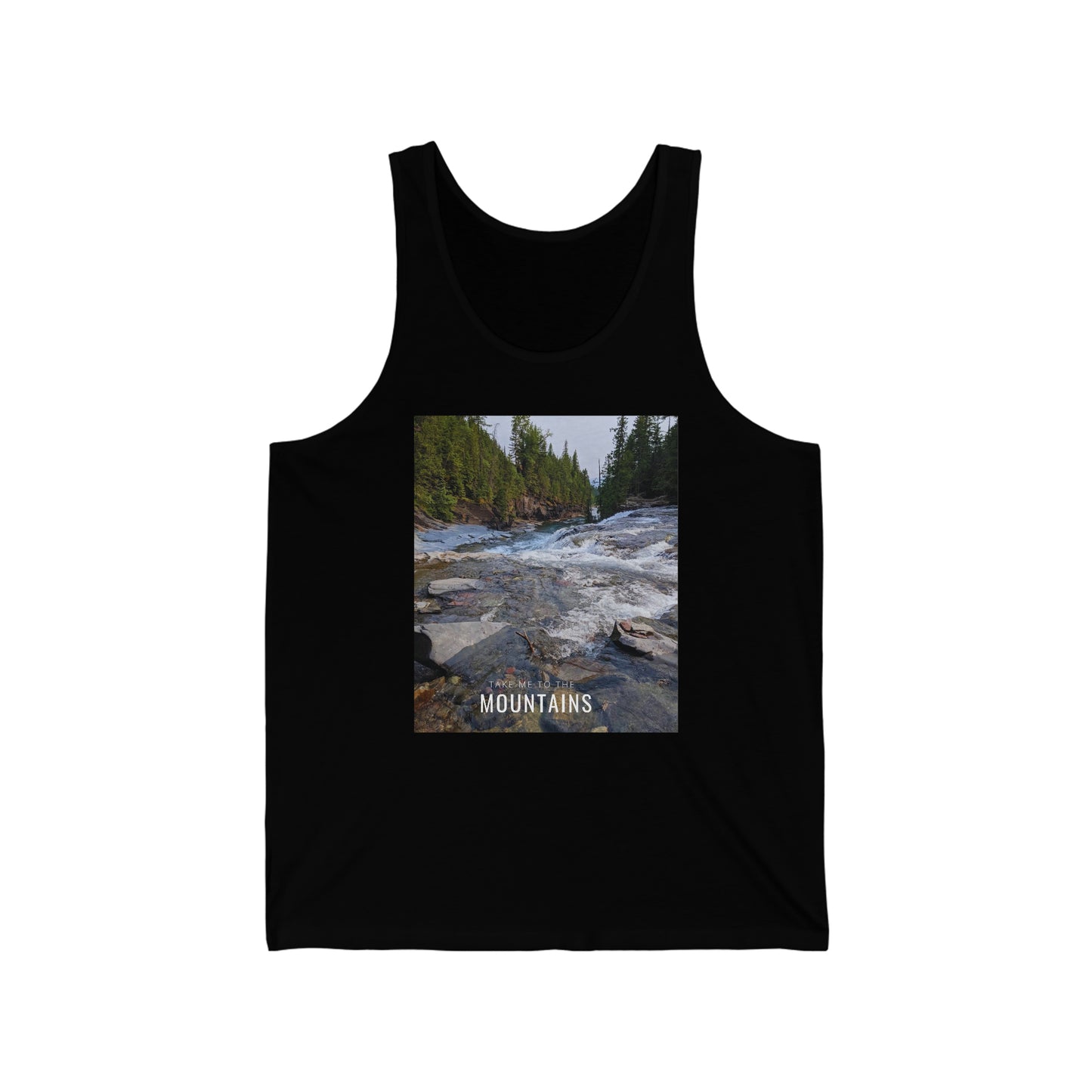 TAKE ME BACK TO THE MOUNTAINS Unisex Jersey Tank