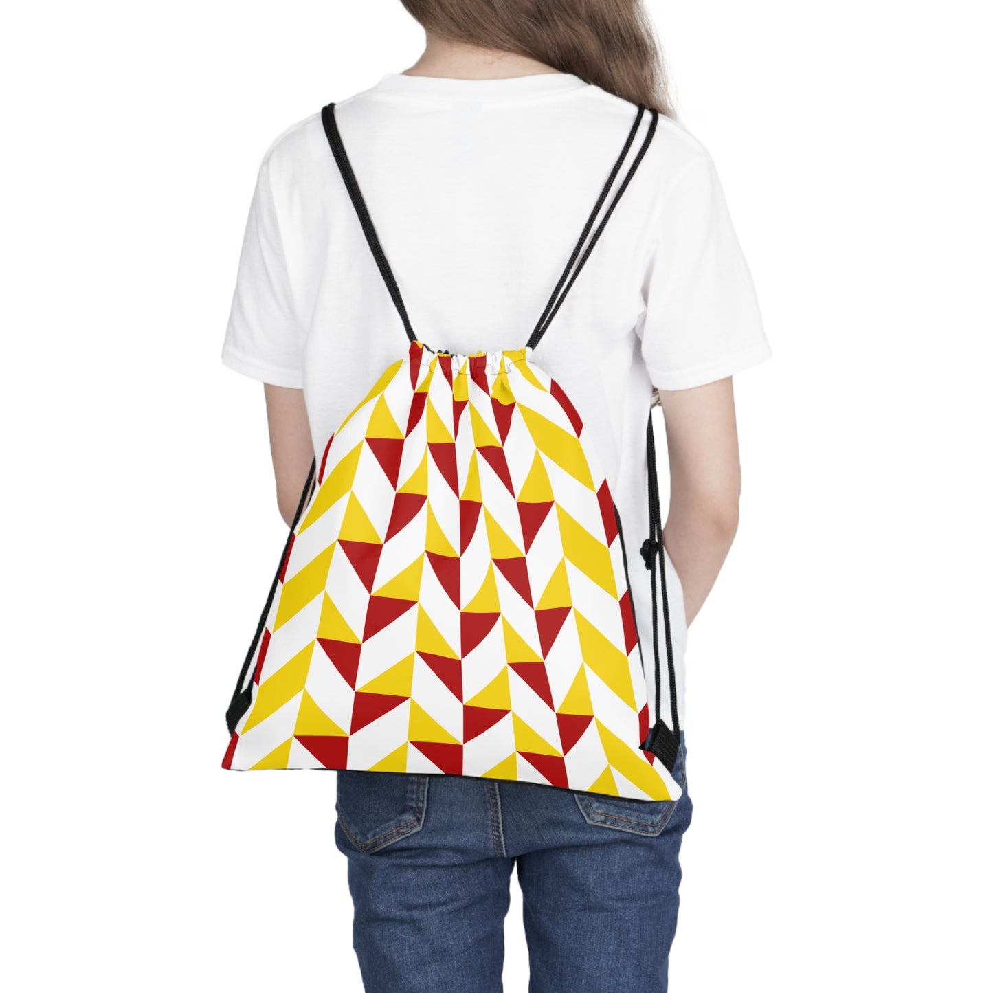 Yellow & Red Outdoor Drawstring Bag