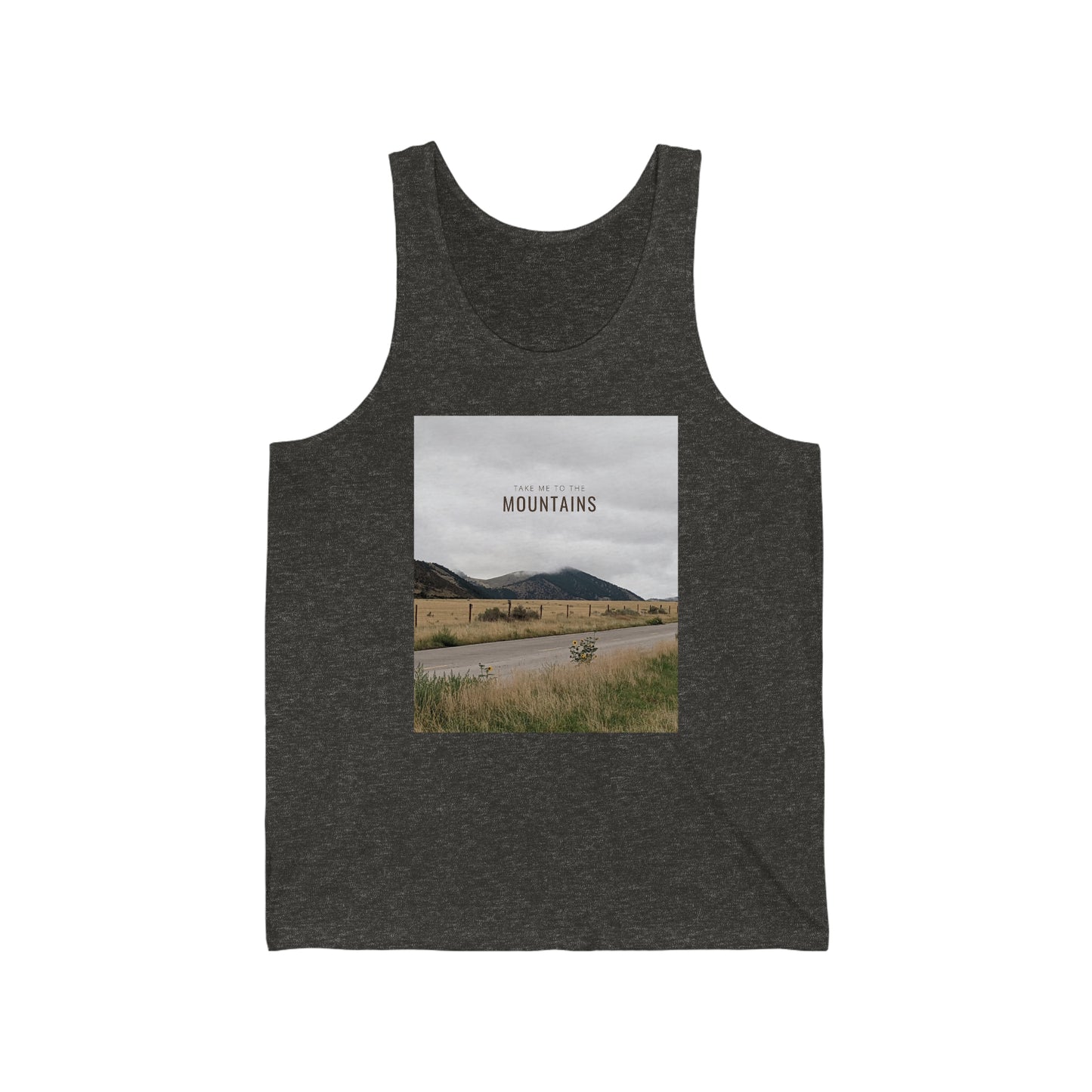 TAKE ME BACK TO THE MOUNTAINS Unisex Jersey Tank