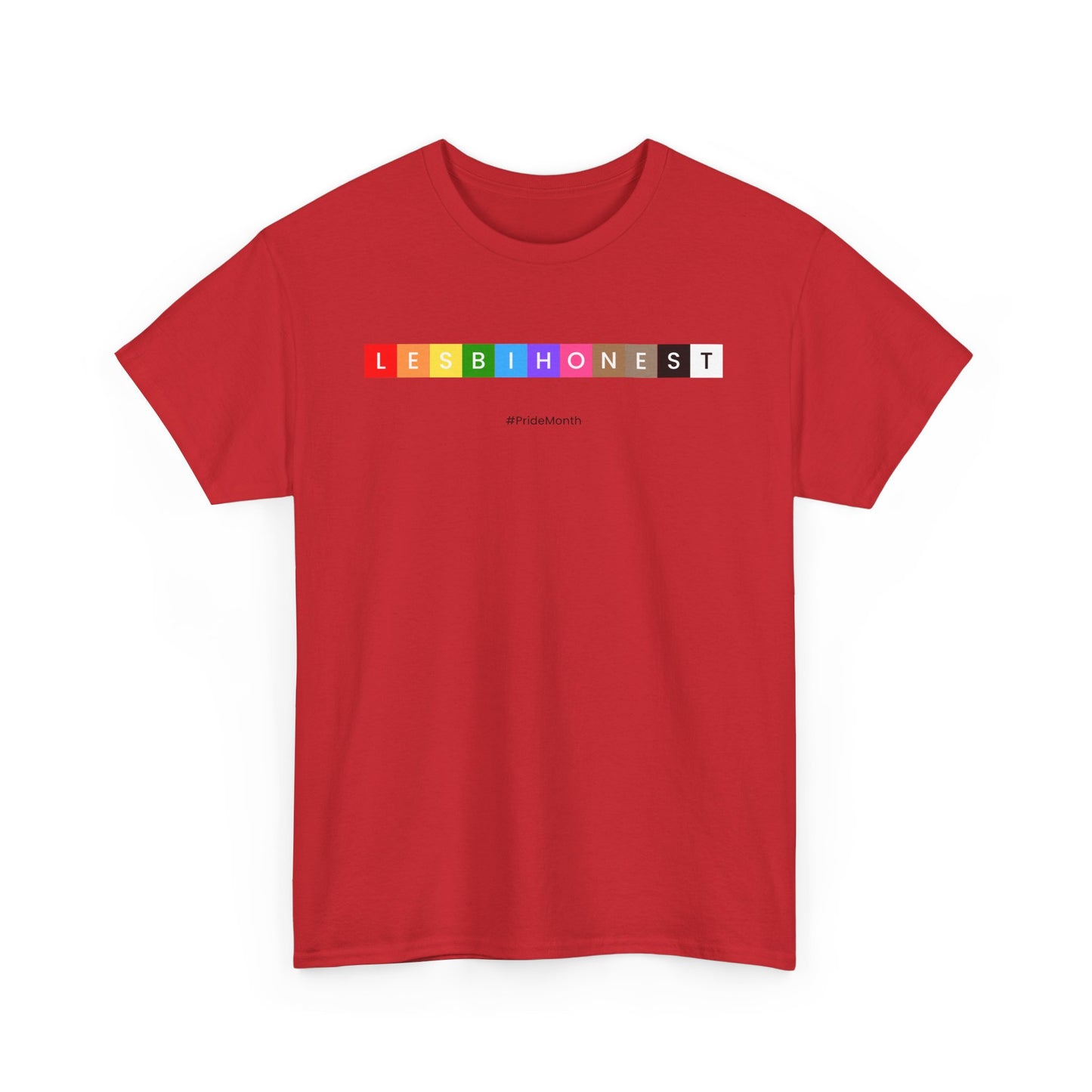 Lesbian Pride Unisex Heavy Cotton Tee - Colorful 'LESBIHONEST' Graphic Shirt