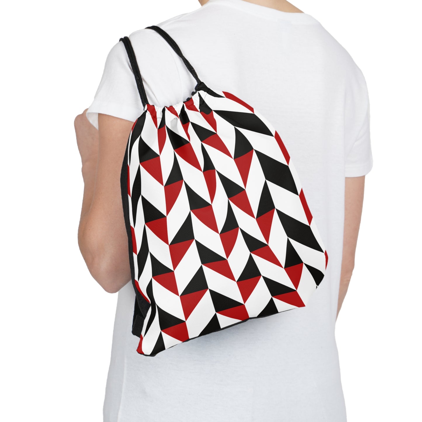 Black & Red Outdoor Drawstring Bag