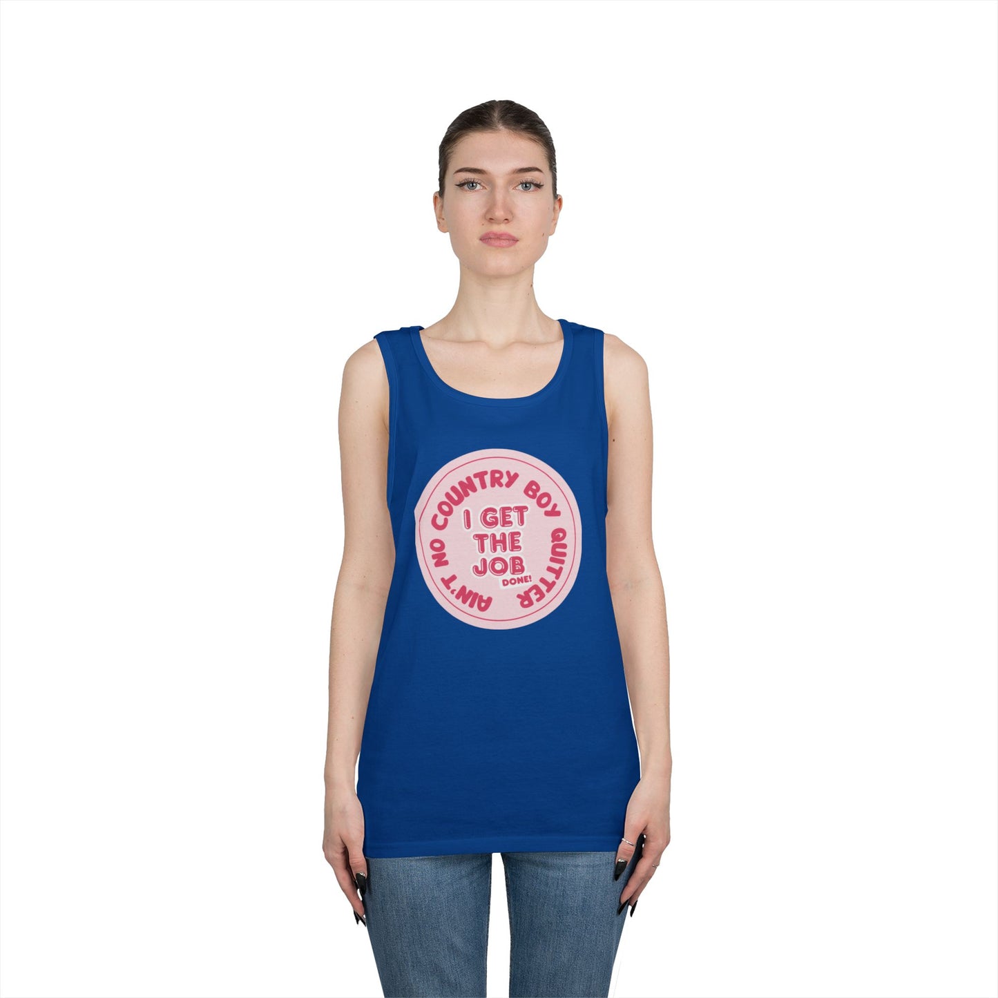 Ain’t No Country Boy Quitter Unisex Heavy Cotton Tank Top | Casual Summer Wear, Fun Gifts, Country Spirit, Outdoor Activities, Festival Apparel