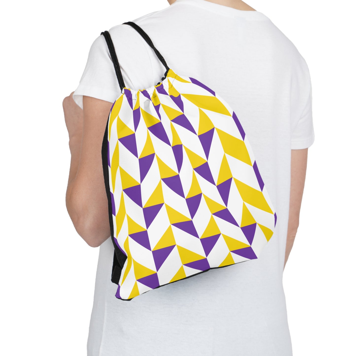 Purple & Gold Outdoor Drawstring Bag