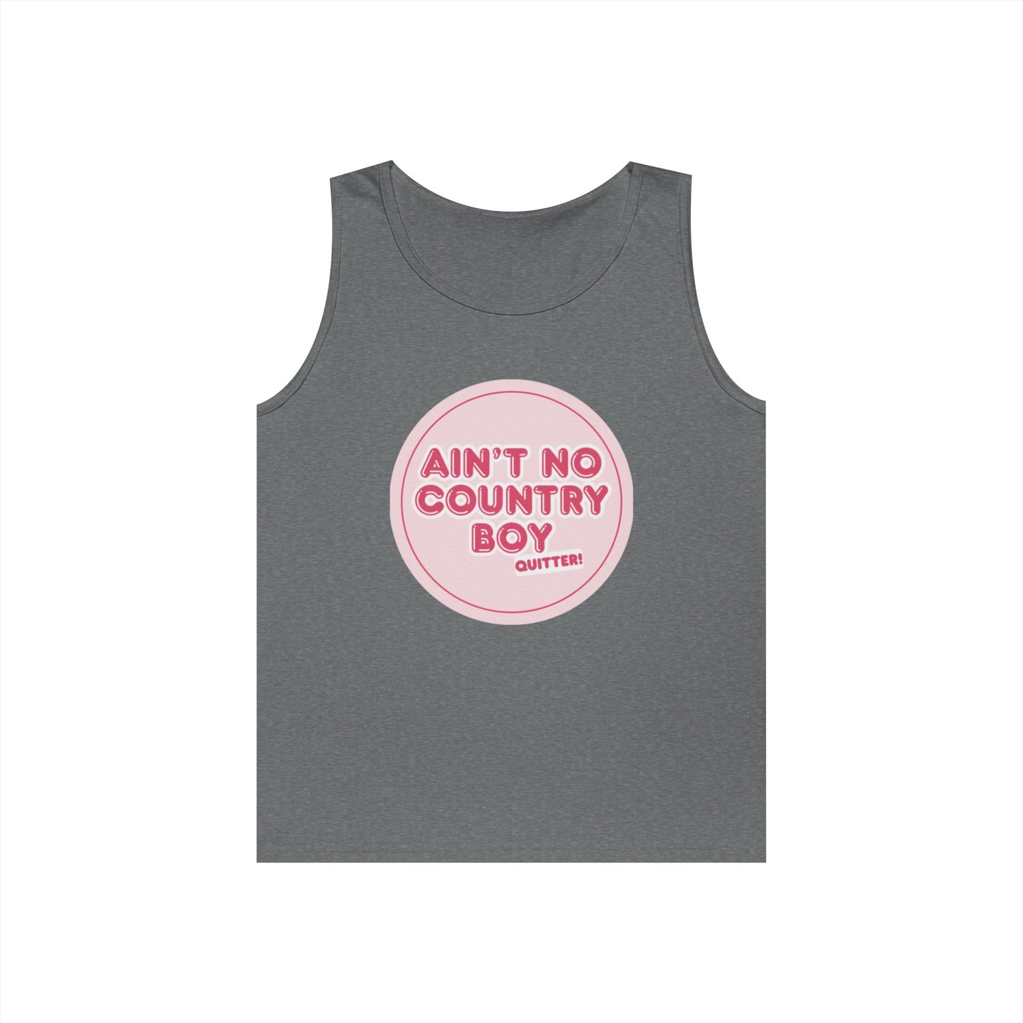Ain’t no country boy quitter Country Vibes Heavy Cotton Tank Top | Ain't No Country Boy, I Get The Job Done, Perfect for Summer, Gift for Him, Casual Wear