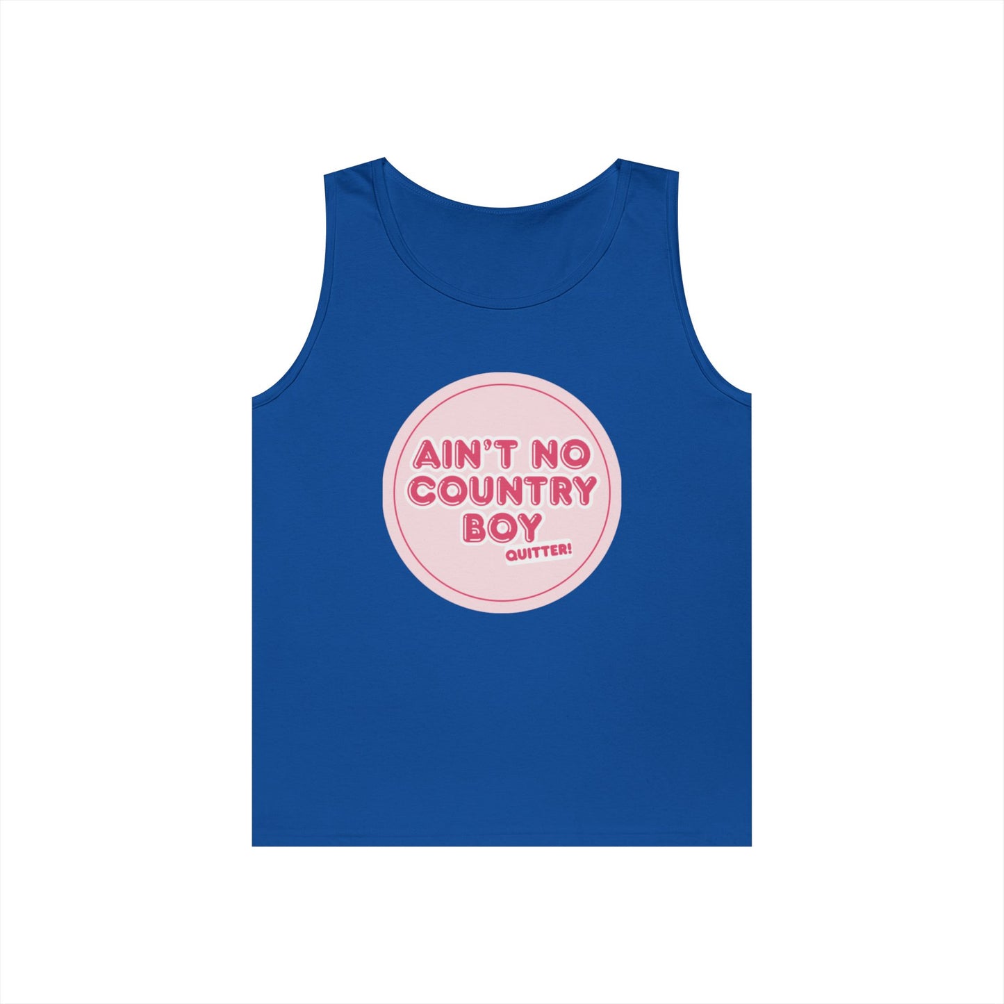 Ain’t no country boy quitter Country Vibes Heavy Cotton Tank Top | Ain't No Country Boy, I Get The Job Done, Perfect for Summer, Gift for Him, Casual Wear
