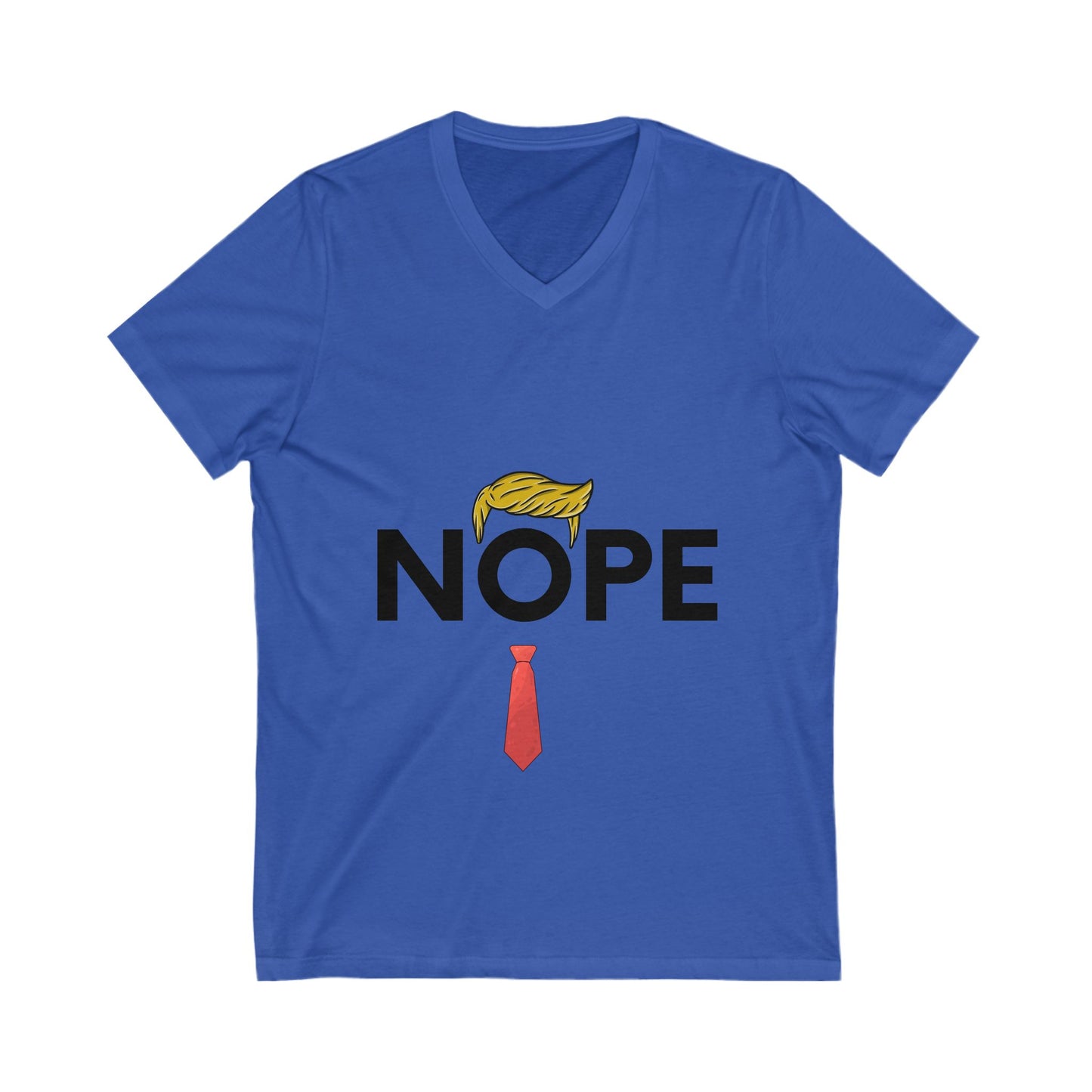 NOPE TRUMP Unisex Jersey Short Sleeve V-Neck Tee