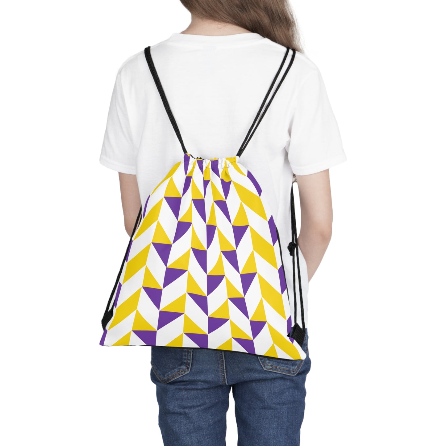 Purple & Gold Outdoor Drawstring Bag