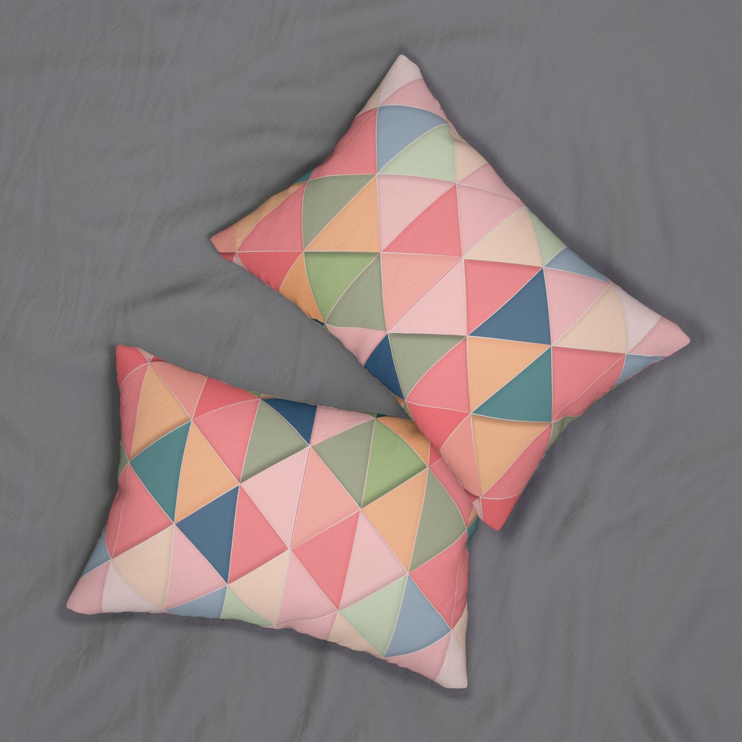 Geometric Spun Polyester Lumbar Pillow