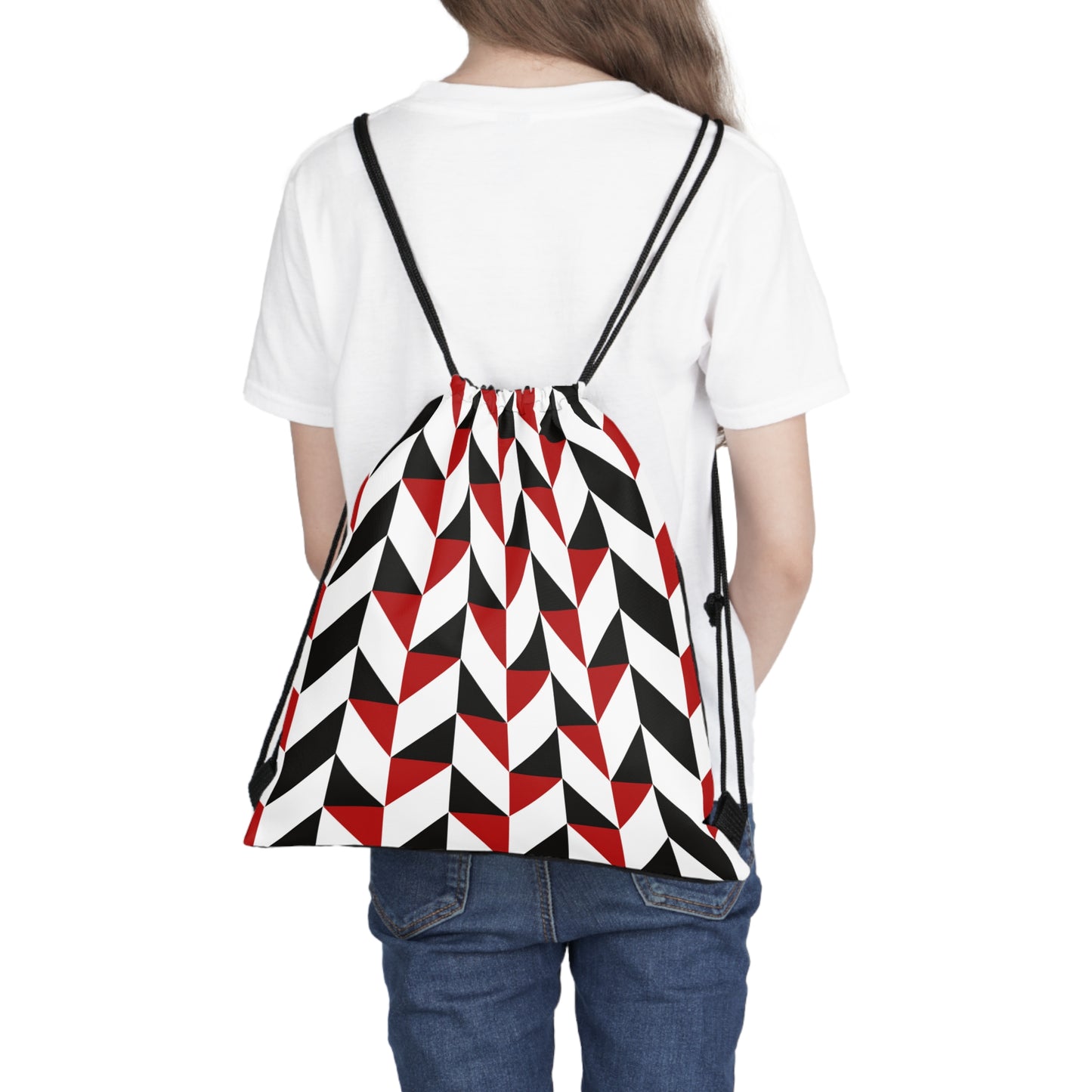 Black & Red Outdoor Drawstring Bag