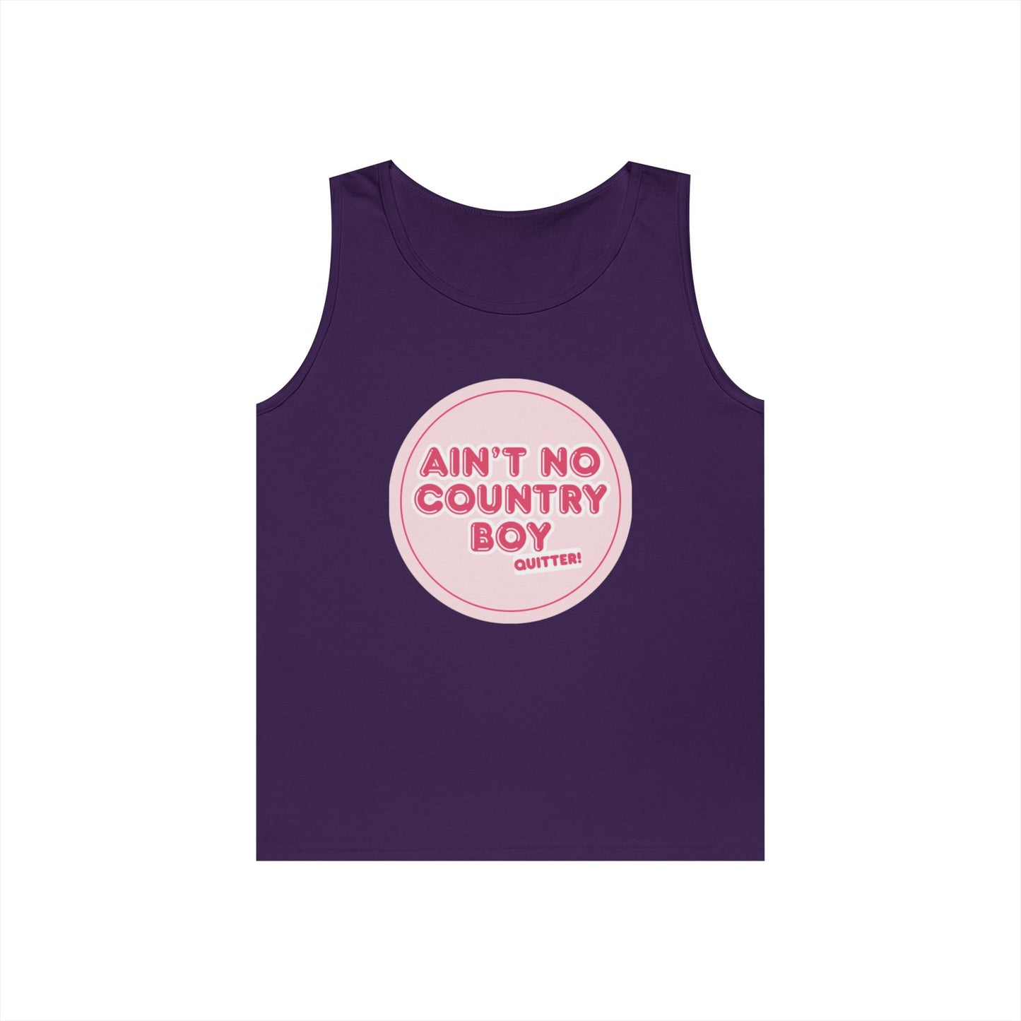 Ain’t no country boy quitter Country Vibes Heavy Cotton Tank Top | Ain't No Country Boy, I Get The Job Done, Perfect for Summer, Gift for Him, Casual Wear