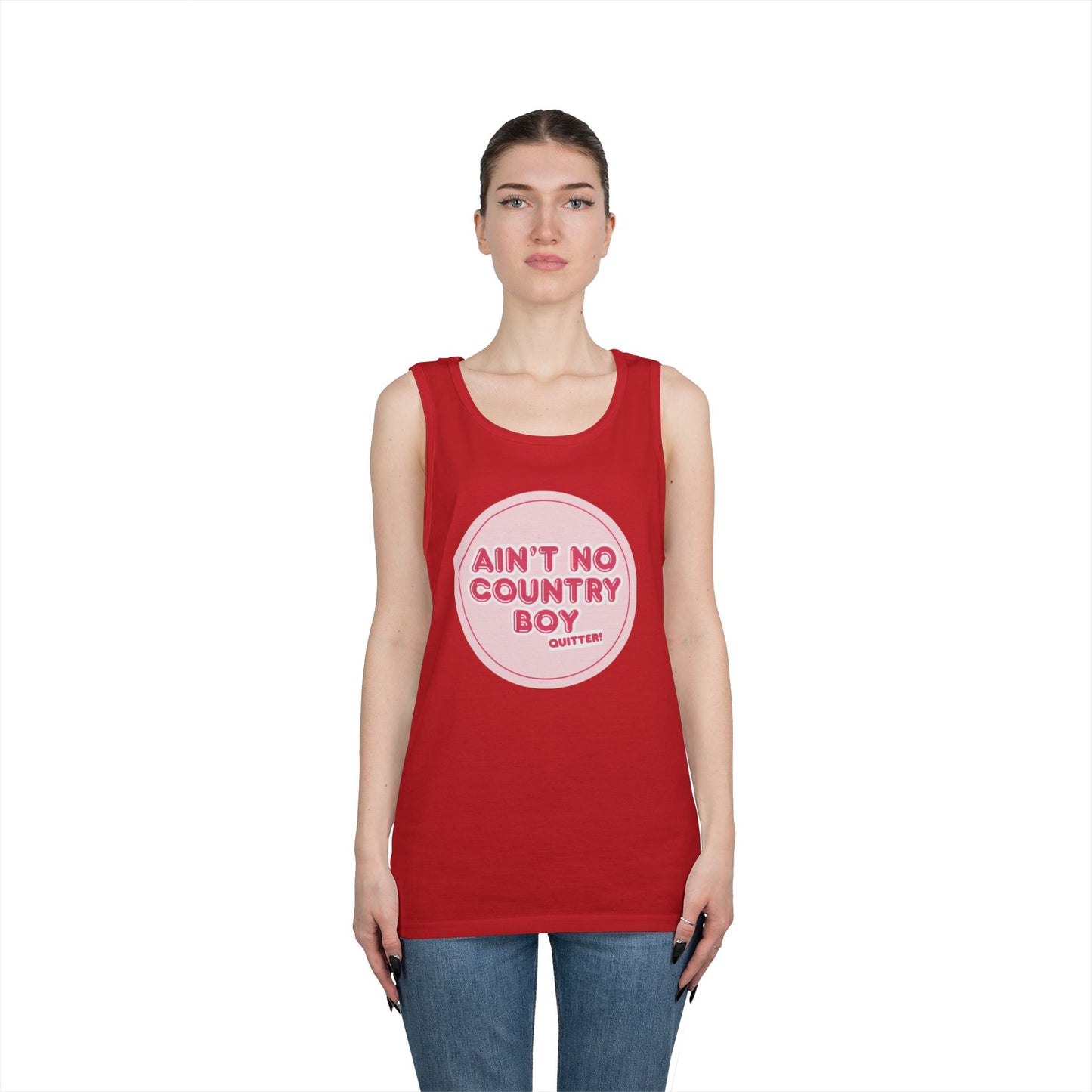 Ain’t no country boy quitter Country Vibes Heavy Cotton Tank Top | Ain't No Country Boy, I Get The Job Done, Perfect for Summer, Gift for Him, Casual Wear