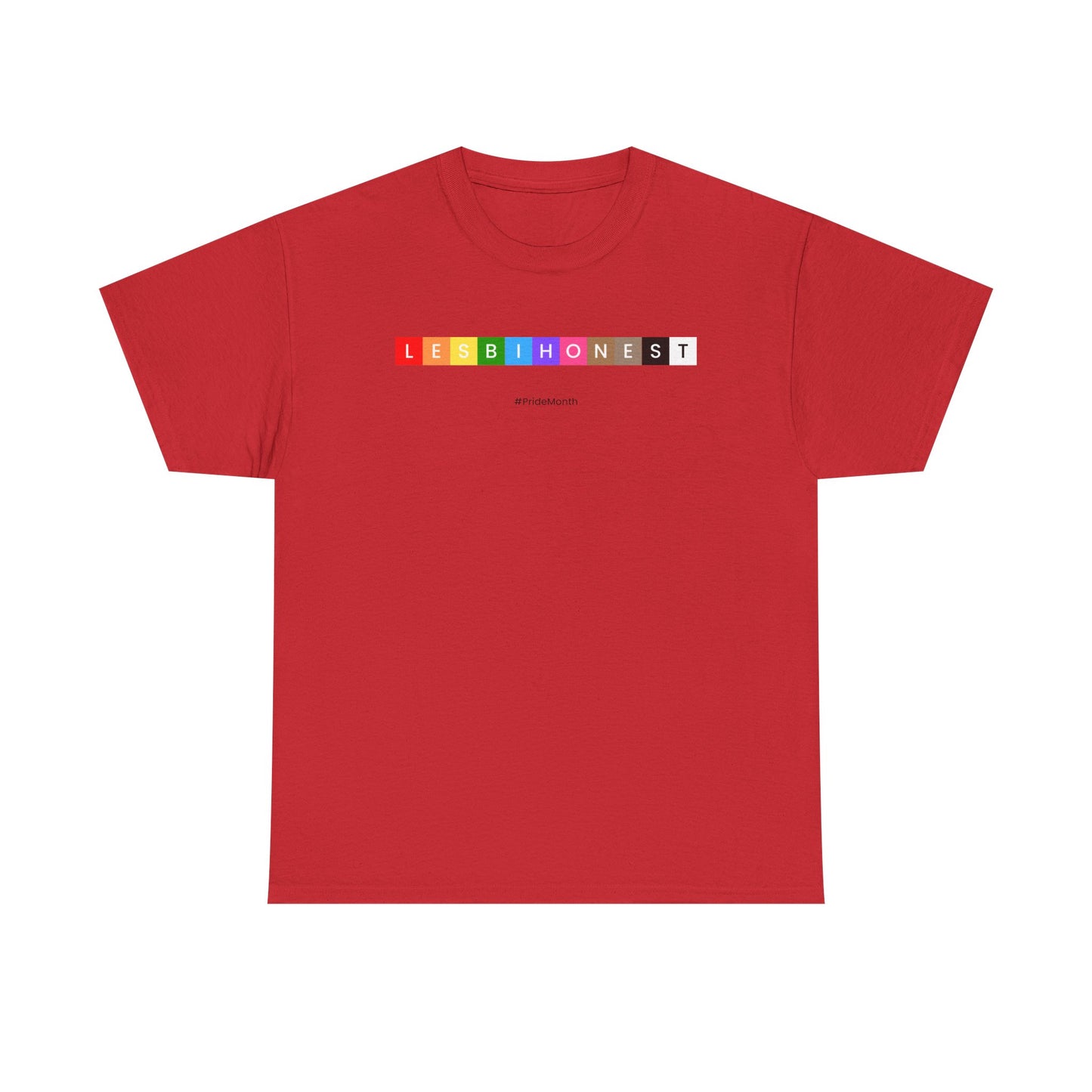 Lesbian Pride Unisex Heavy Cotton Tee - Colorful 'LESBIHONEST' Graphic Shirt