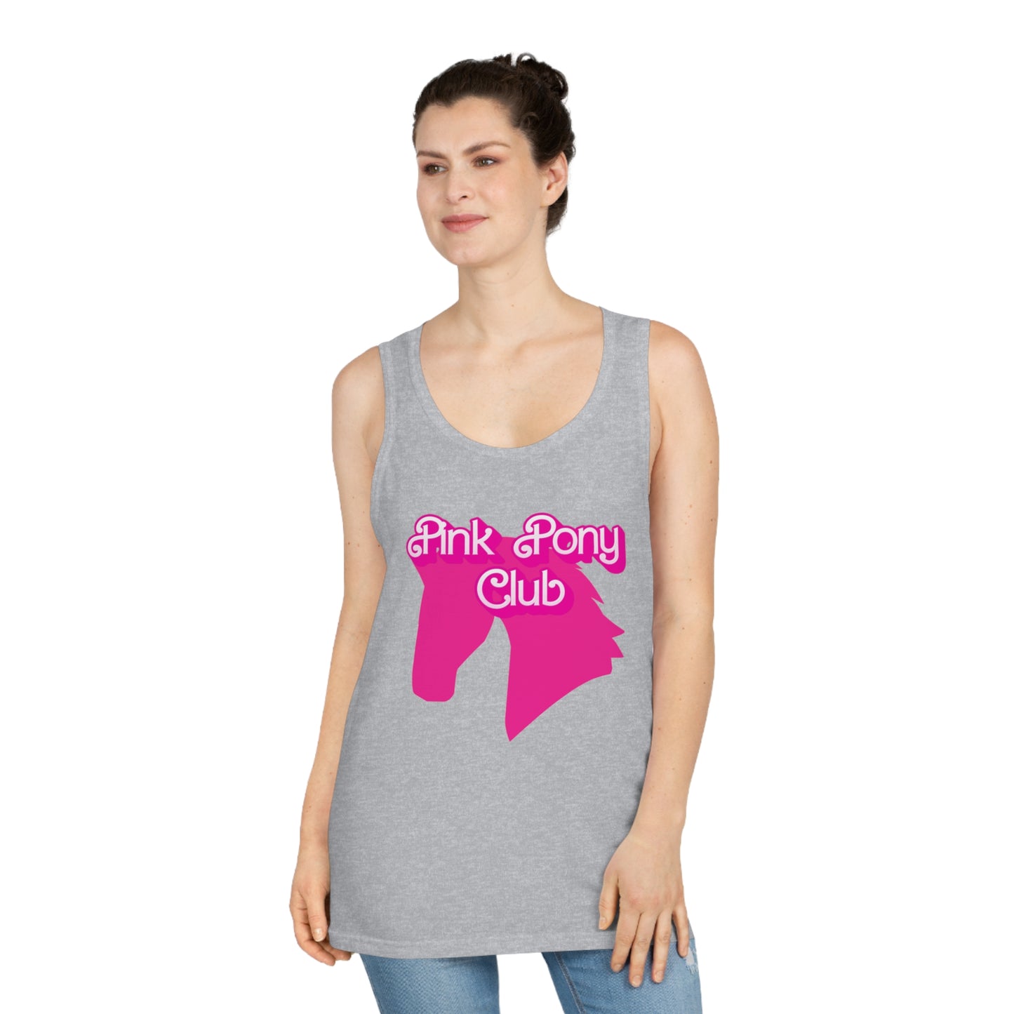 Unisex Softstyle™ Tank Top - Pink Pony Club, Farm Love Shirt, Horse Lover Gift, Summer Apparel, Equine Pride Wear
