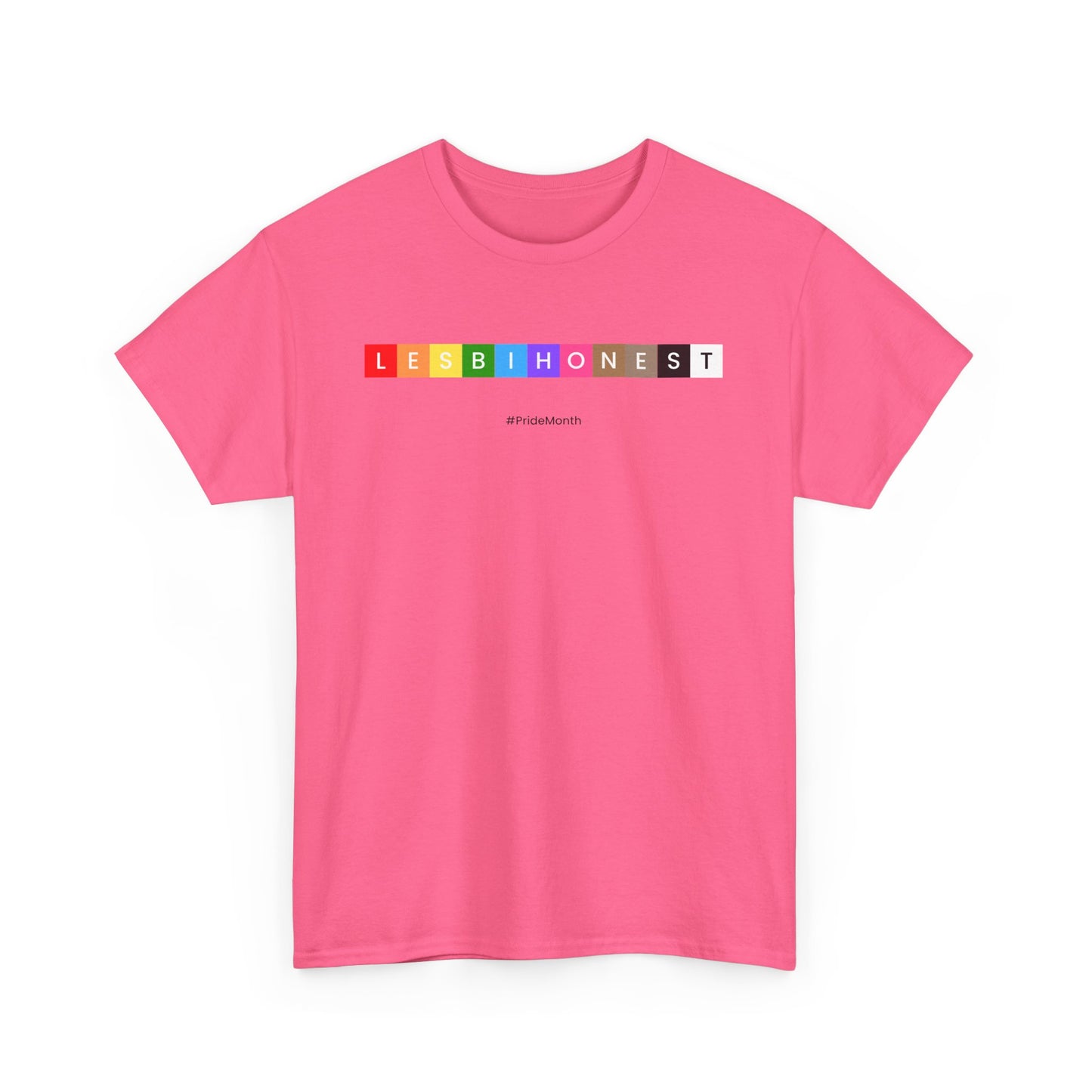 Lesbian Pride Unisex Heavy Cotton Tee - Colorful 'LESBIHONEST' Graphic Shirt