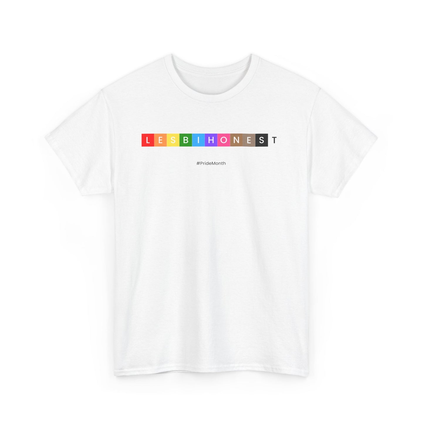 Lesbian Pride Unisex Heavy Cotton Tee - Colorful 'LESBIHONEST' Graphic Shirt