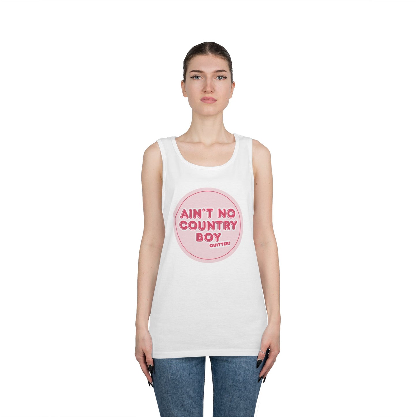 Ain’t no country boy quitter Country Vibes Heavy Cotton Tank Top | Ain't No Country Boy, I Get The Job Done, Perfect for Summer, Gift for Him, Casual Wear