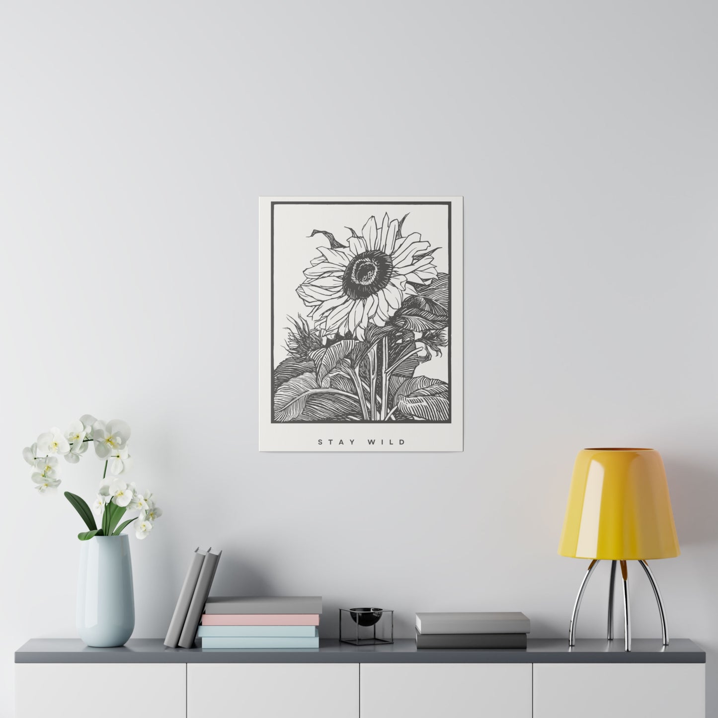 Sunflower STAY WILD Matte Canvas, Stretched, 0.75"
