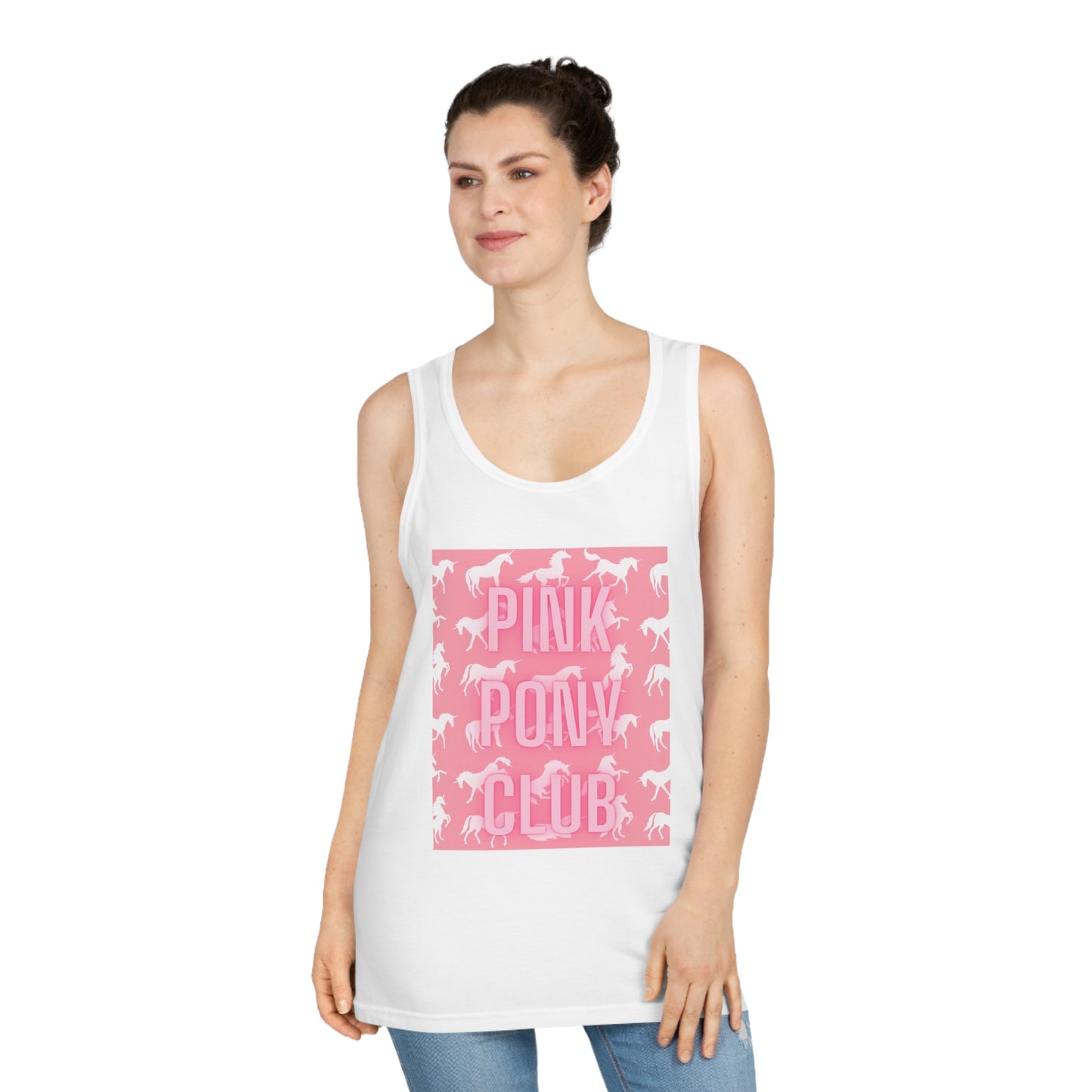 Pink Pony Club Unisex Softstyle™ Tank Top - Trendy Summer Wear for Horse Lovers