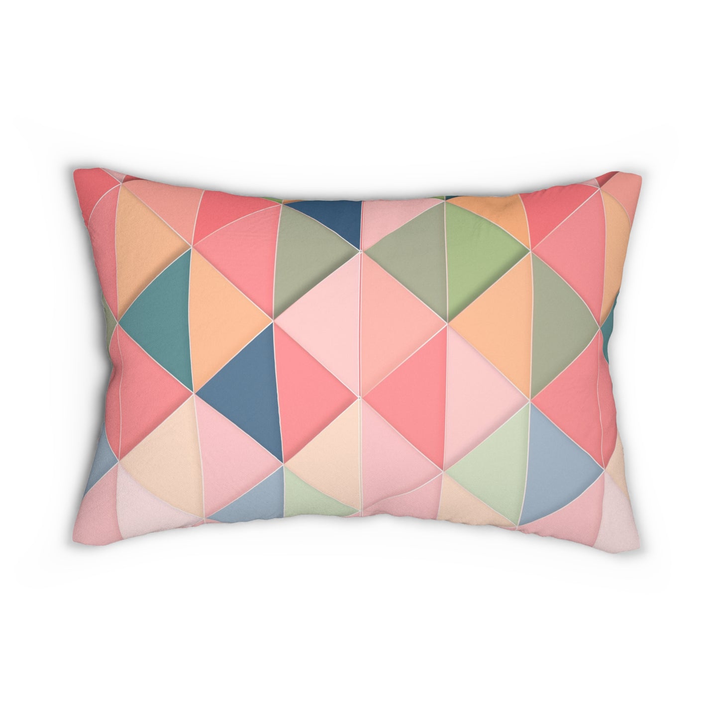 Geometric Spun Polyester Lumbar Pillow