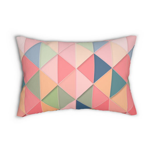 Geometric Spun Polyester Lumbar Pillow