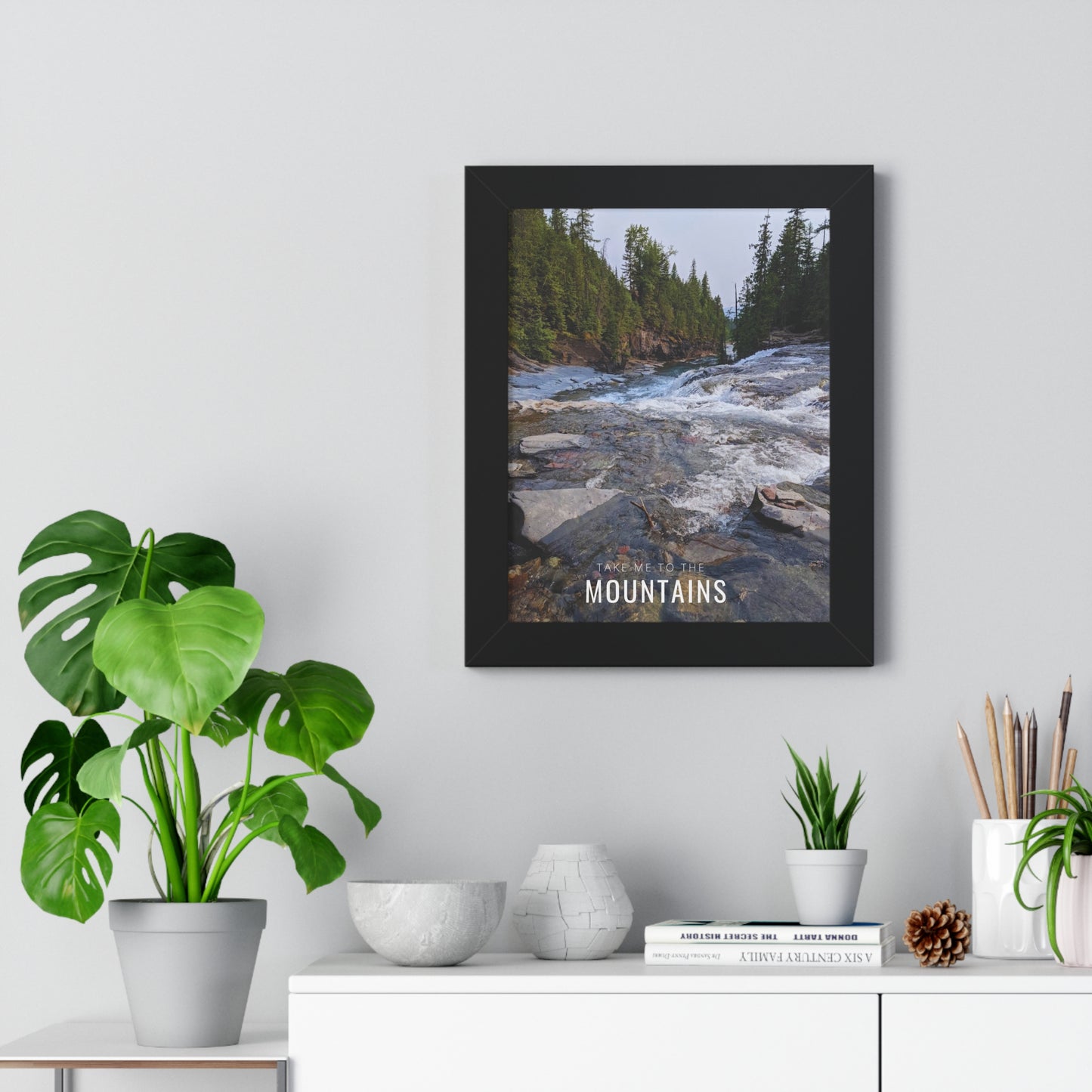 Take Me Back To The Mountains Framed Vertical Poster