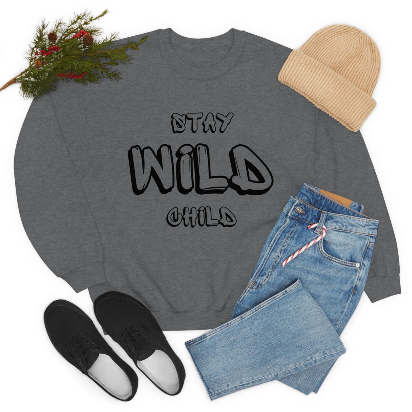 STAY WILD CHILD Unisex Heavy Blend™ Crewneck Sweatshirt
