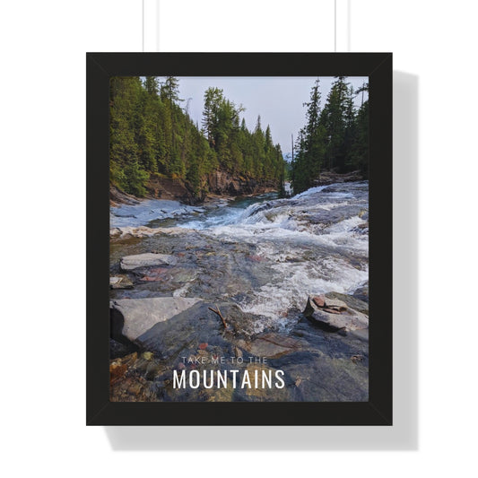 Take Me Back To The Mountains Framed Vertical Poster