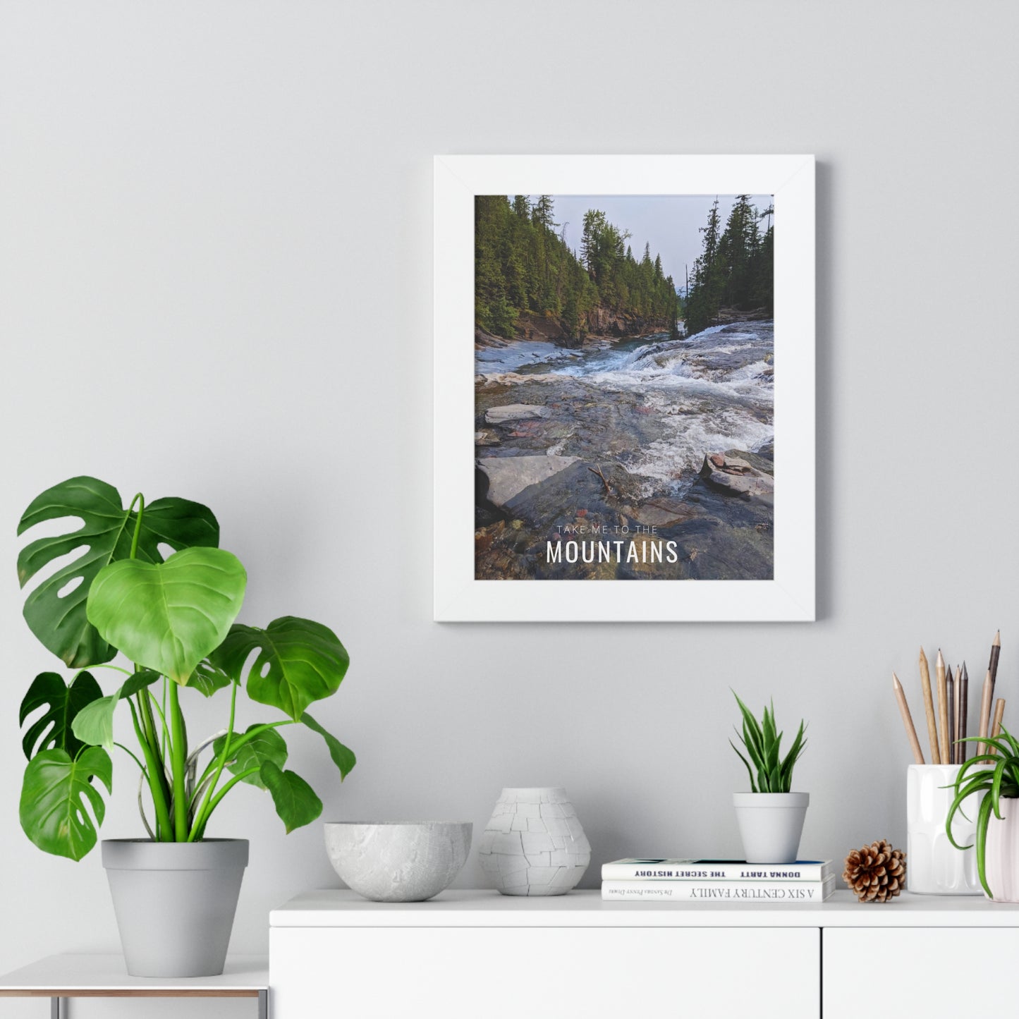 Take Me Back To The Mountains Framed Vertical Poster