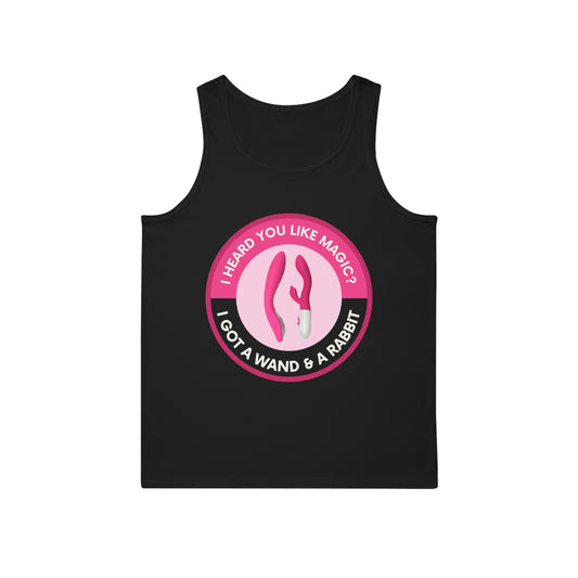 Wand & Rabbit Magic Themed Unisex Tank Top, Fun Stylish Tank, Gift for Her, Summer Apparel, Festival Wear, Playful Clothing