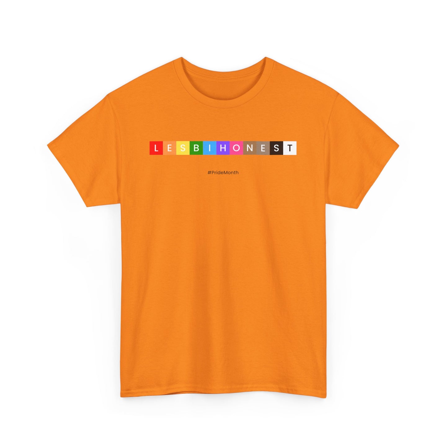 Lesbian Pride Unisex Heavy Cotton Tee - Colorful 'LESBIHONEST' Graphic Shirt