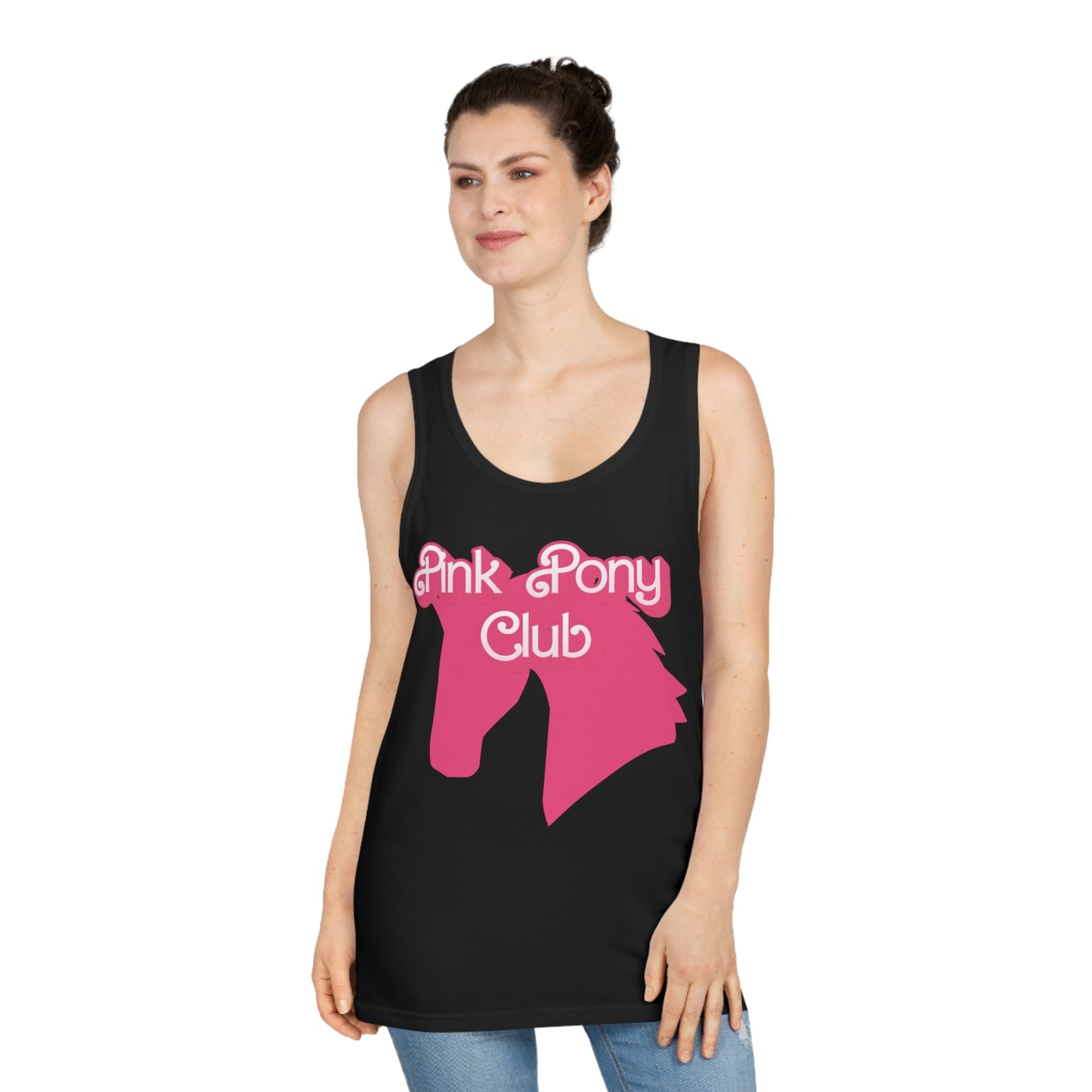 Pink Pony Club Tank Top, Fun Summer Apparel, Gift for Horse Lovers, Stylish Casual Wear, Ideal for Birthdays, Parties