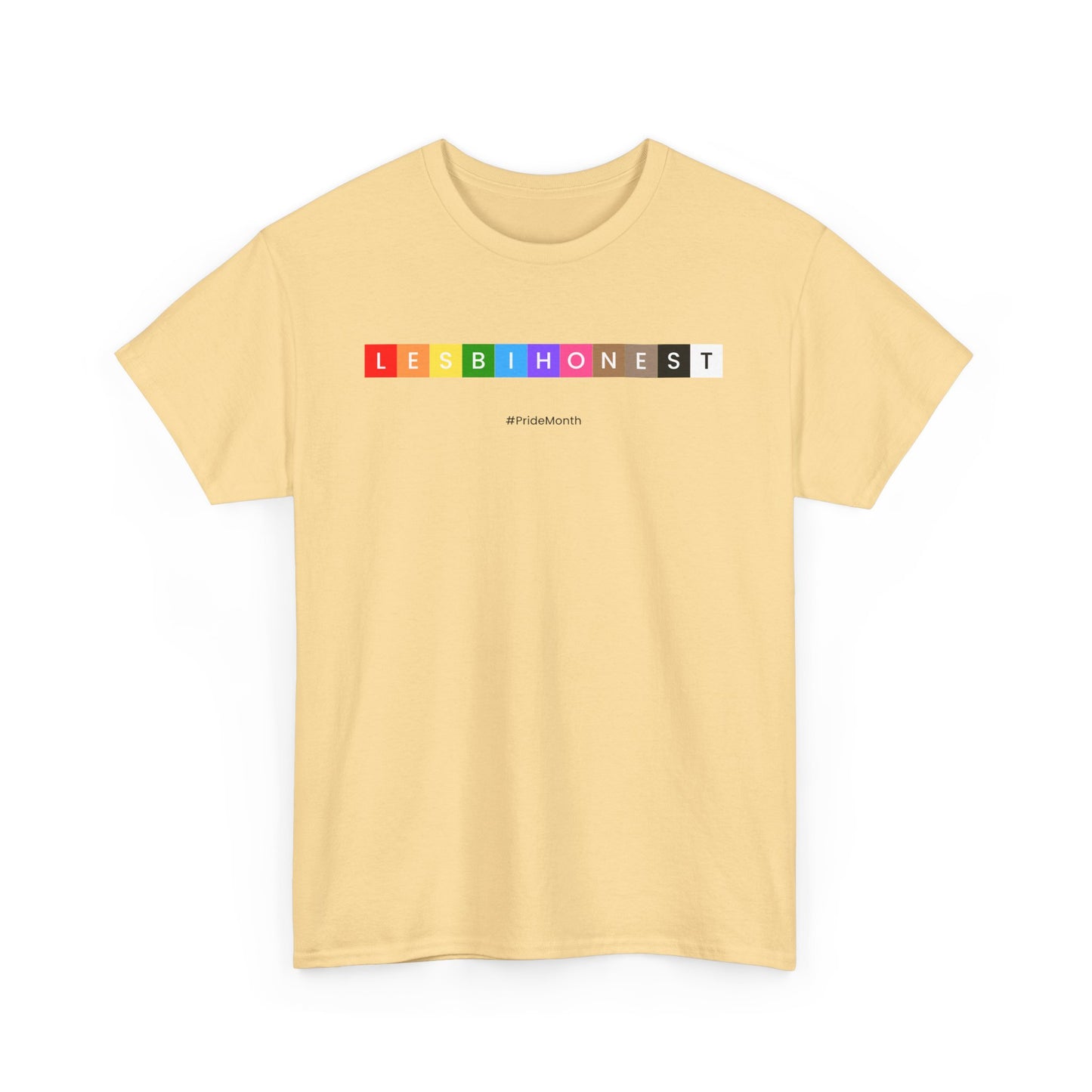 Lesbian Pride Unisex Heavy Cotton Tee - Colorful 'LESBIHONEST' Graphic Shirt