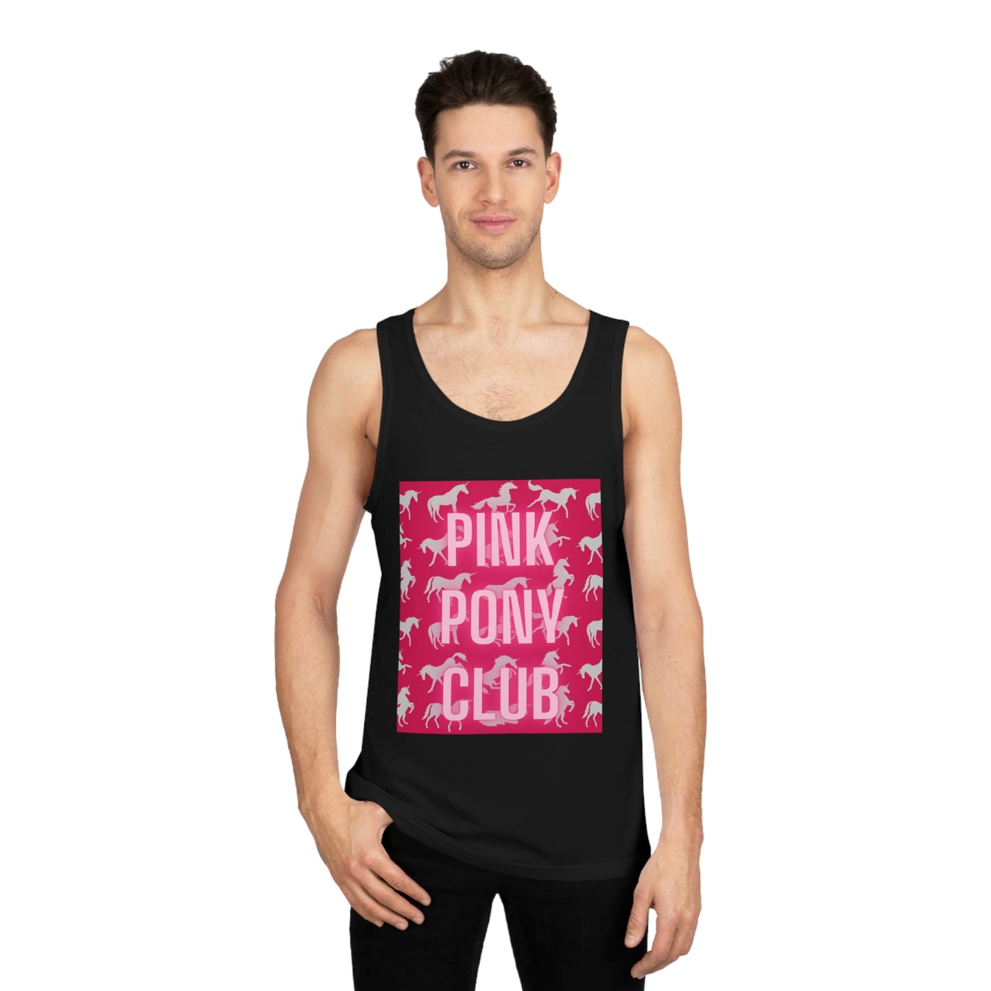 Pink Pony Club Unisex Softstyle™ Tank Top - Trendy Summer Wear for Horse Lovers