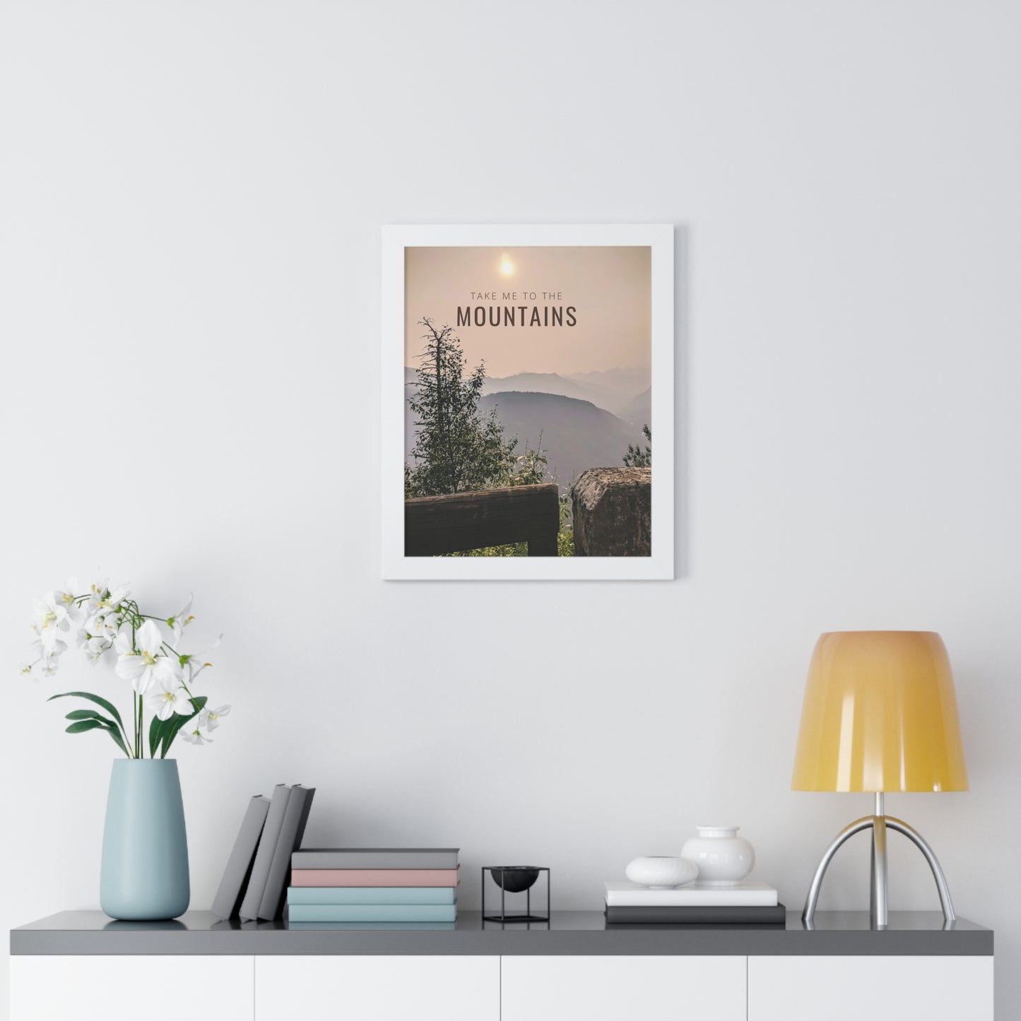 Take Me Back To The Mountains Framed Vertical Poster