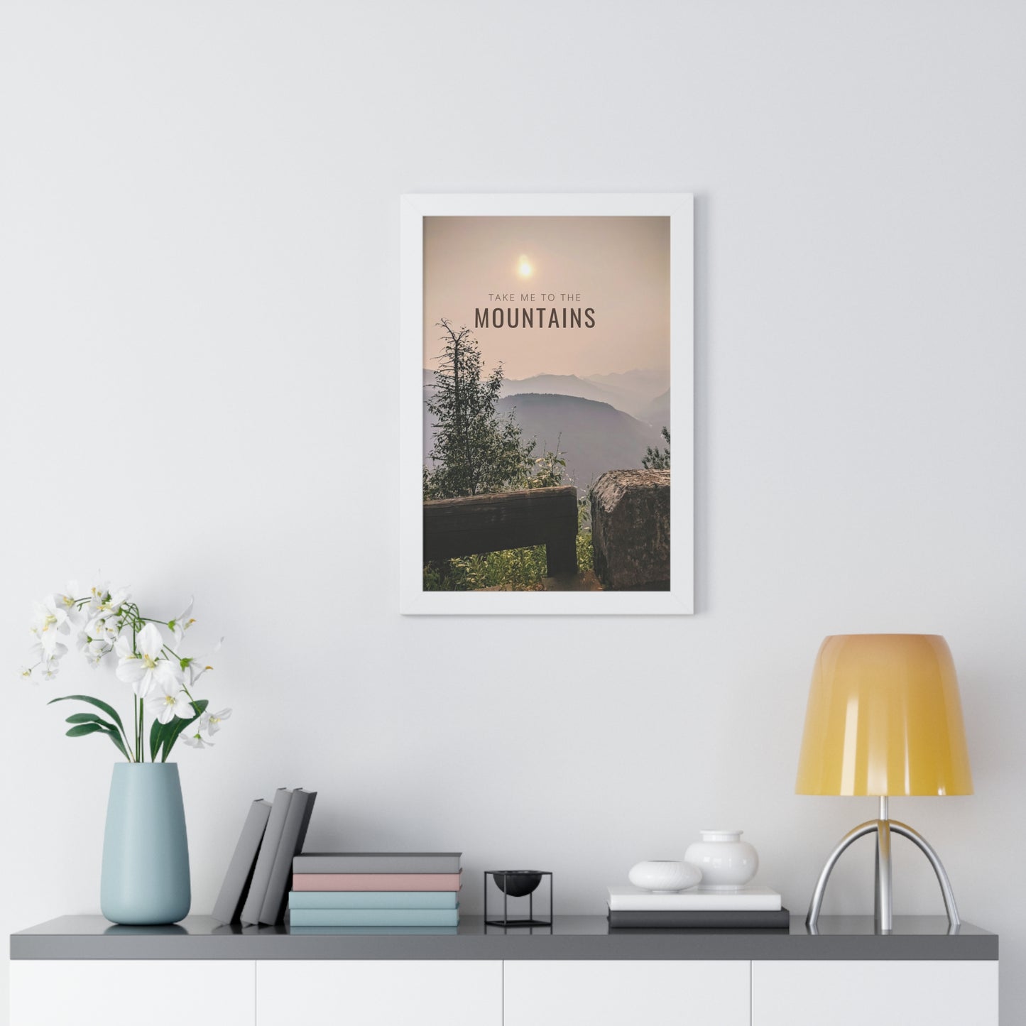 Take Me Back To The Mountains Framed Vertical Poster