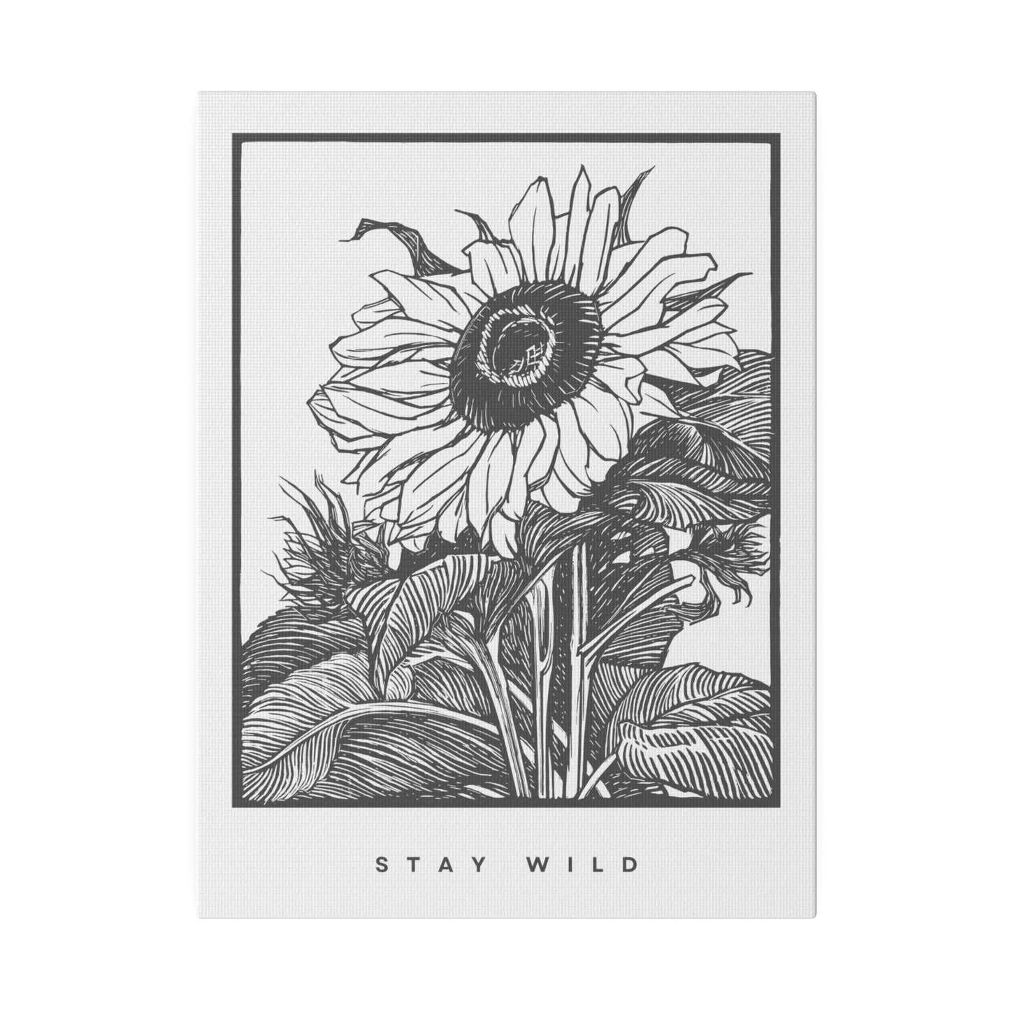 Sunflower STAY WILD Matte Canvas, Stretched, 0.75"