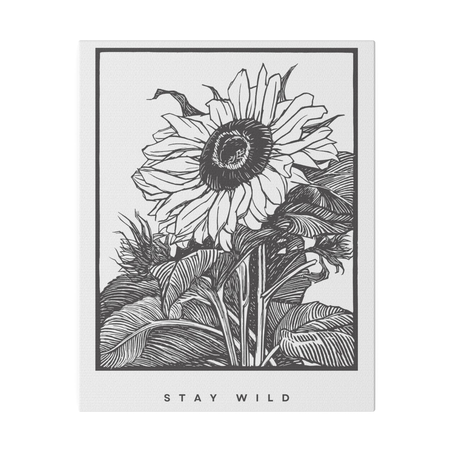 Sunflower STAY WILD Matte Canvas, Stretched, 0.75"