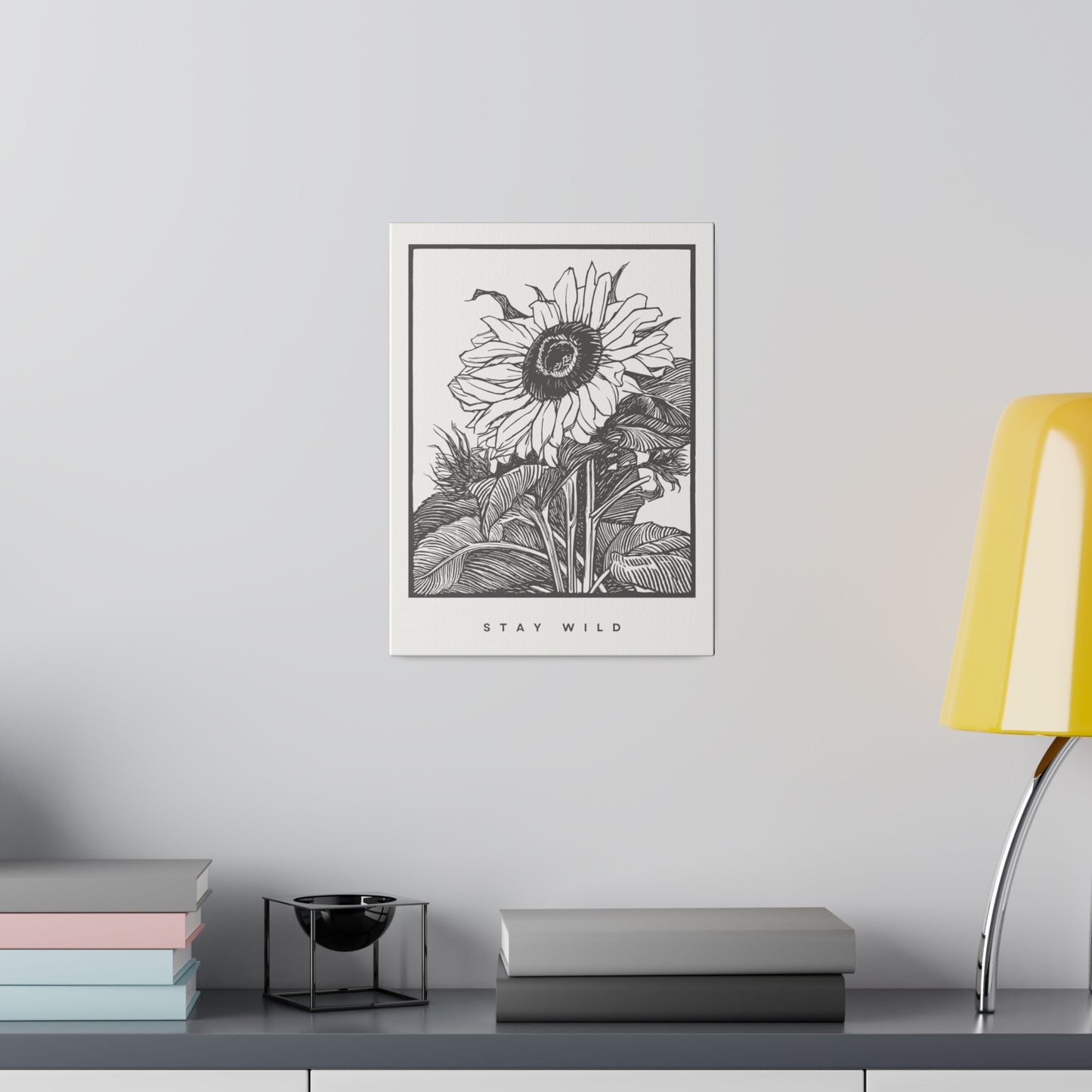 Sunflower STAY WILD Matte Canvas, Stretched, 0.75"