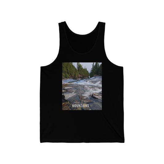 TAKE ME BACK TO THE MOUNTAINS Unisex Jersey Tank