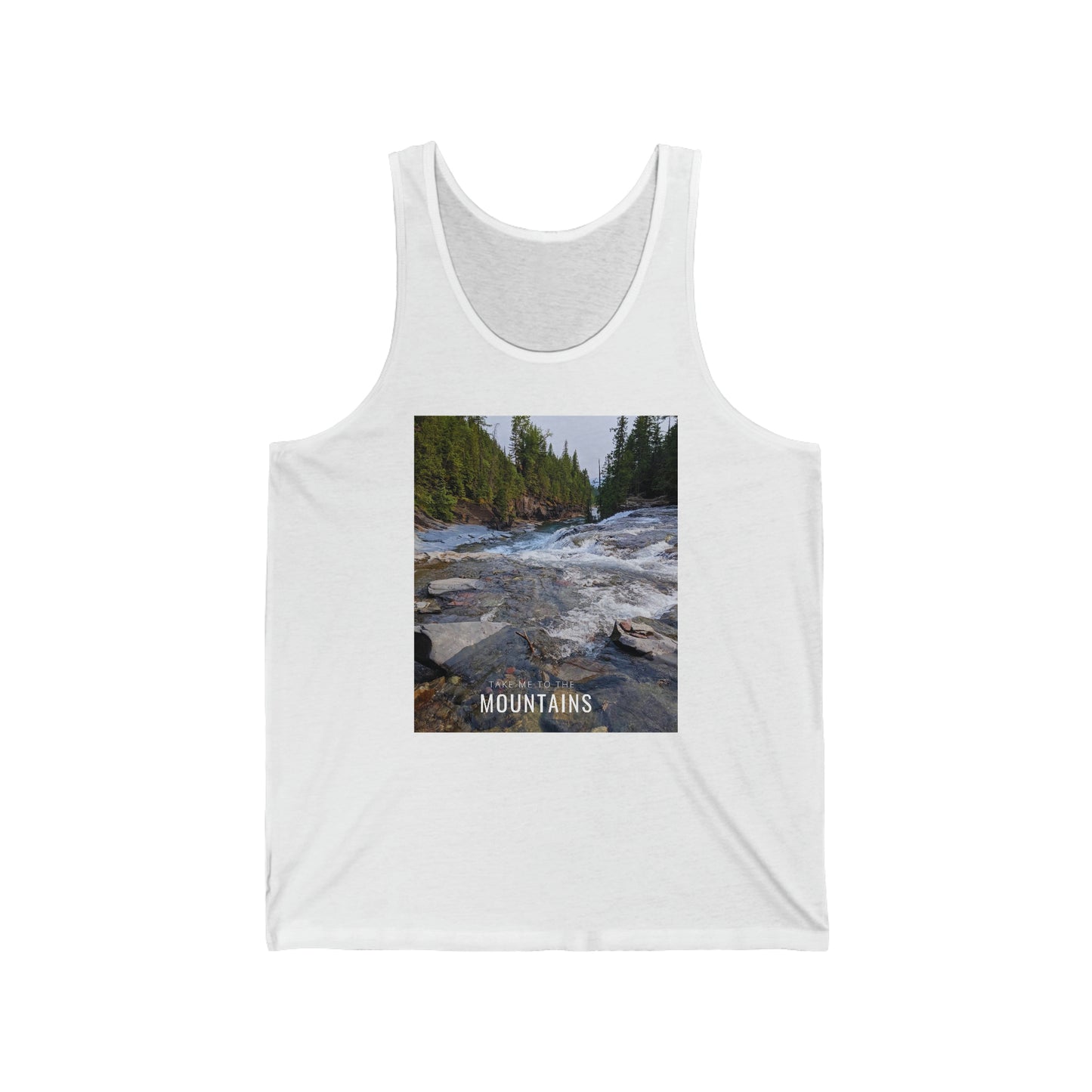 TAKE ME BACK TO THE MOUNTAINS Unisex Jersey Tank