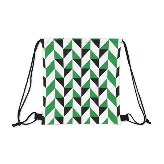 Green & Black Outdoor Drawstring Bag