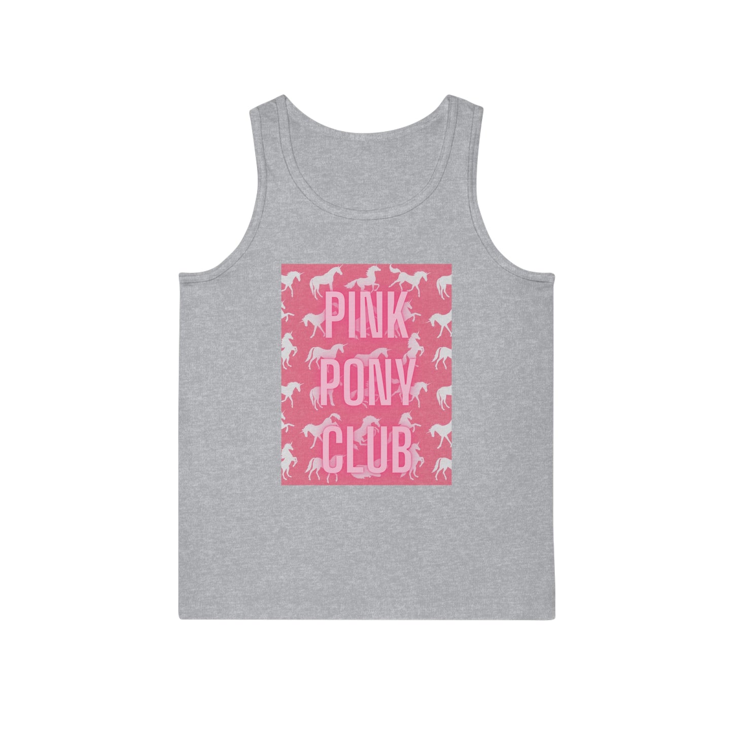 Pink Pony Club Unisex Softstyle™ Tank Top - Trendy Summer Wear for Horse Lovers