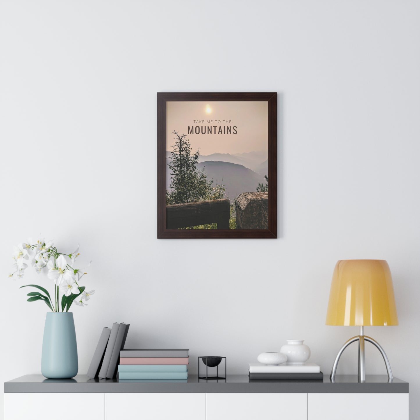 Take Me Back To The Mountains Framed Vertical Poster
