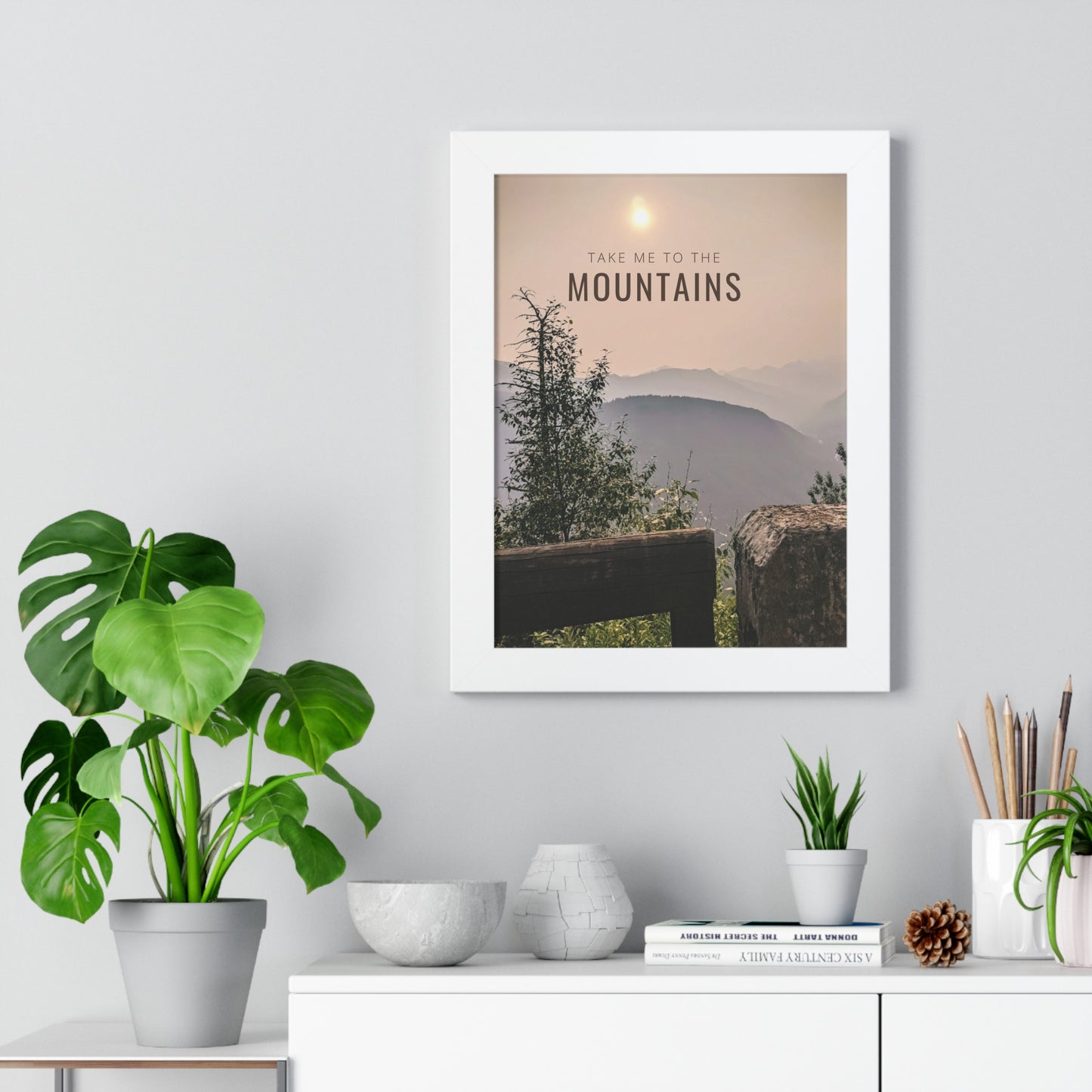 Take Me Back To The Mountains Framed Vertical Poster